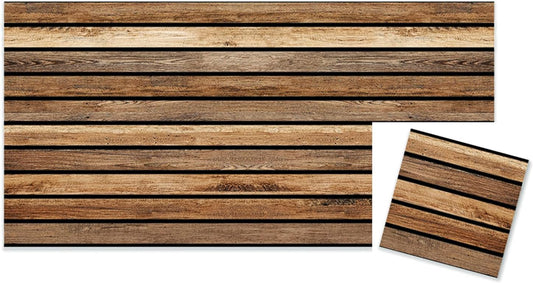 IZODEKOR 3D Wood Effect Wall Panels - Faux Wood Paneling for Living Room, Kitchen, Bathroom and More | Natural Wood Look | Easy Application | Dark Wood (10" x 10" Sample)