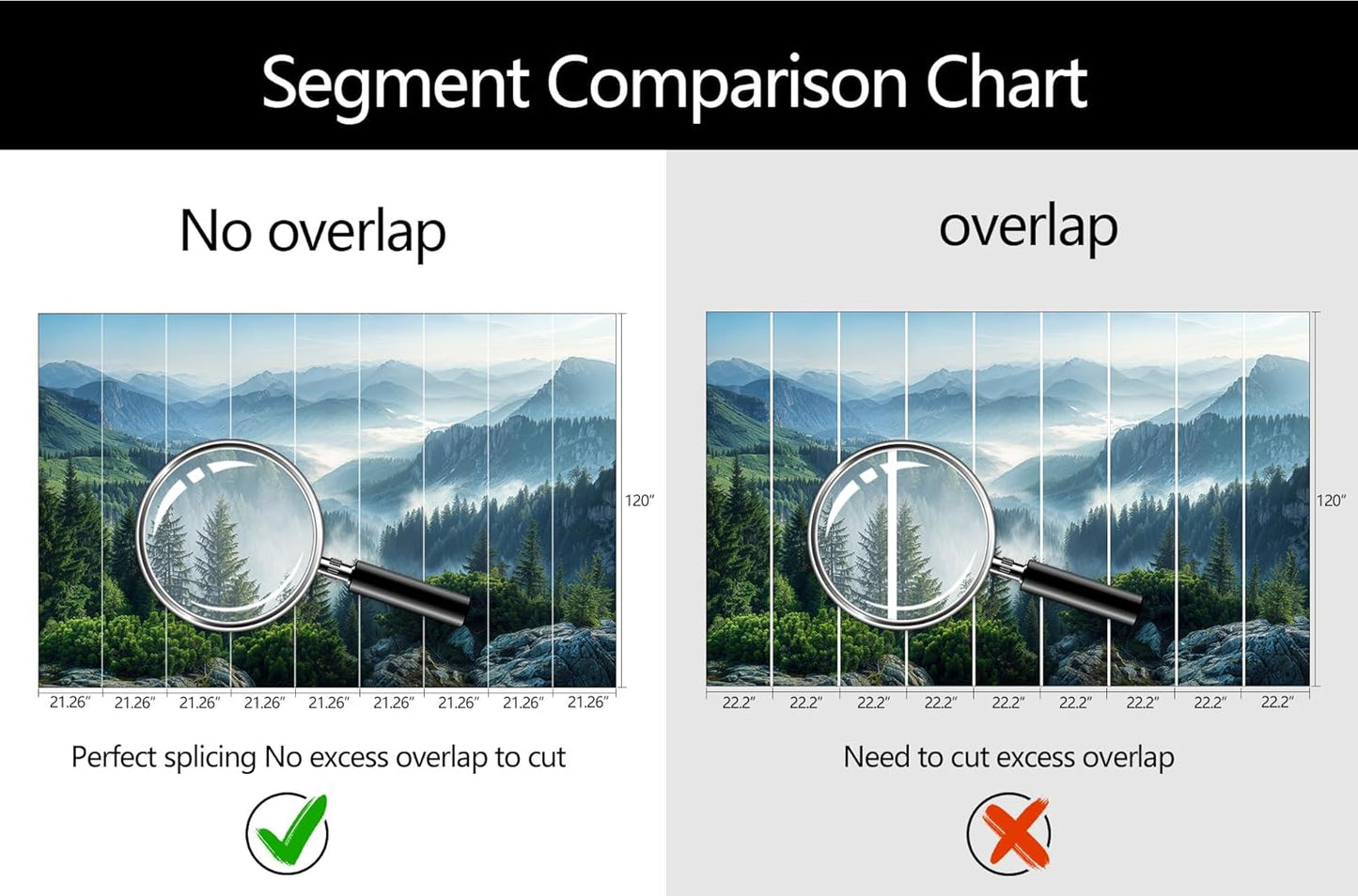 Misty Pine Forest Wallpaper Mountain Peaks Landscape Landscape Wall Mural (Not Peel and Stick)