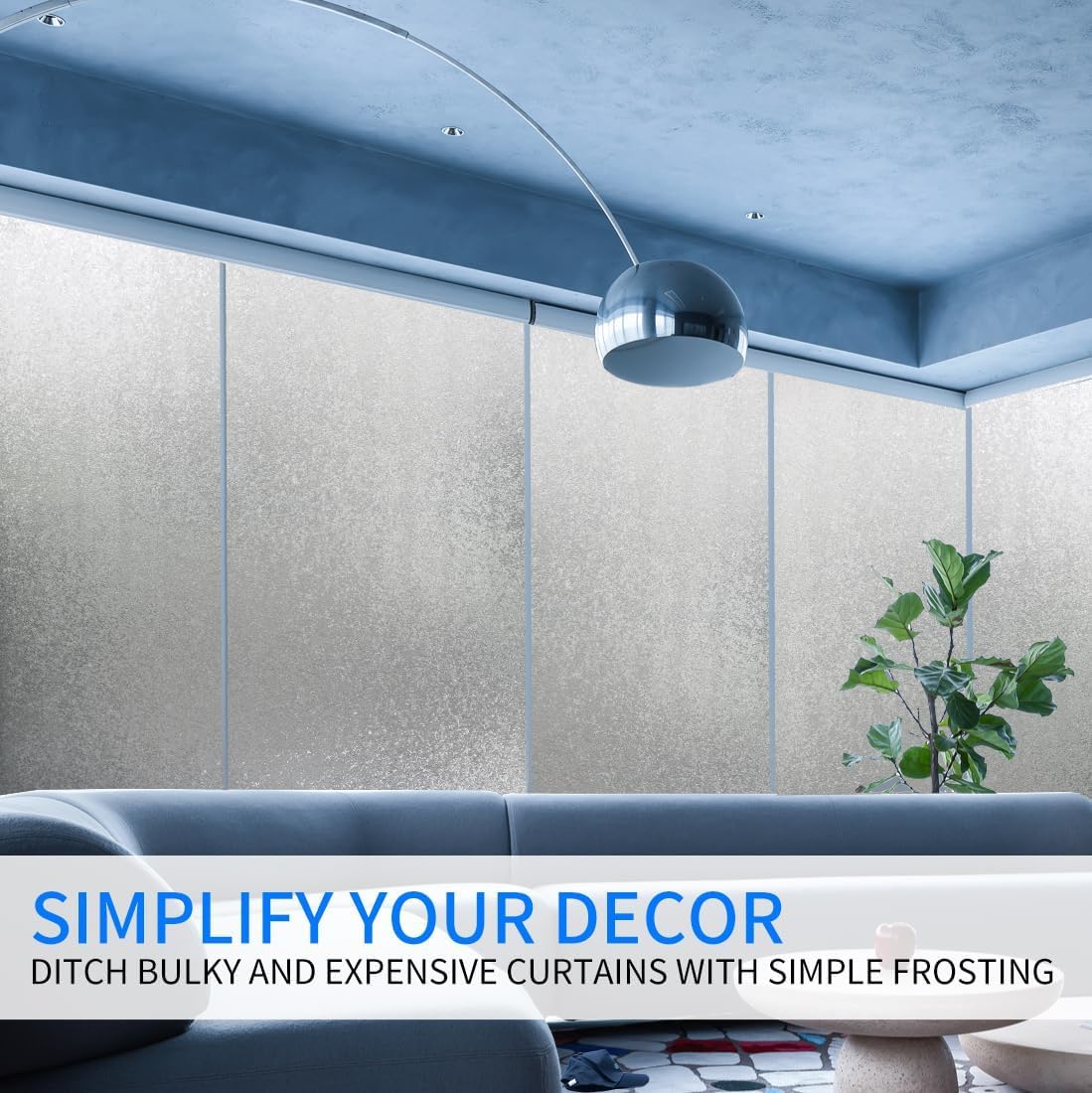 Window Film Privacy Day and Night with Installation Tools, Static Cling Glass Film Ideal for Home Shower Office Glass Door (Flash Diamond, 17.5X196.9 Inch)