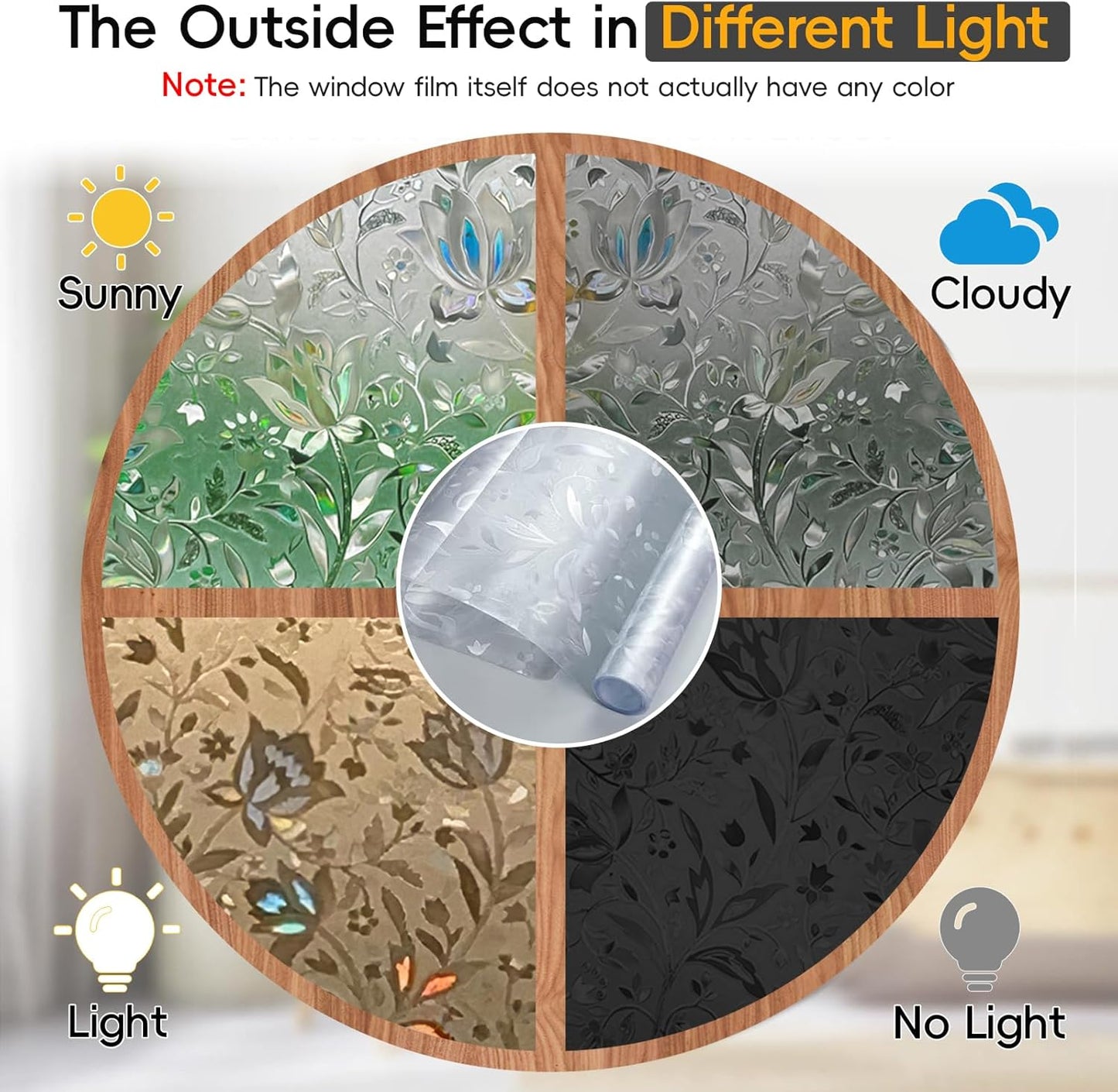 Rainbow Window Privacy Film Decorative, Stained Glass Window Tint for Home, 3D Decals Window Clings for Glass Windows, Static Cling Window Sticker, Suncatcher Window Cover,45.2" by 157.4"