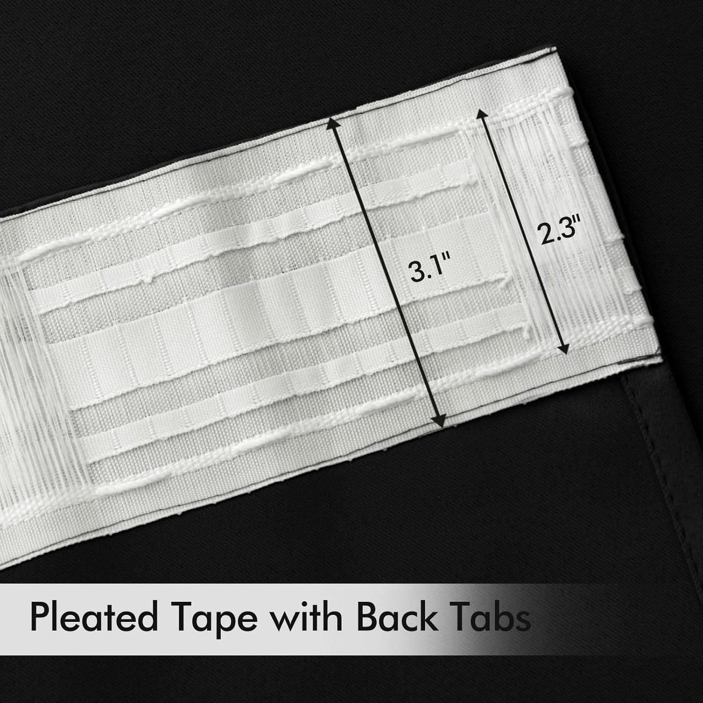 MIULEE Black Back Tab Blackout Curtains 80 Inch Length 2 Panels Set for Living Room Bedroom Privacy, Halloween Rod Pocket/Pinch Pleat Thermal Insulated Room Darkening Pleated Light Blocking Drapes