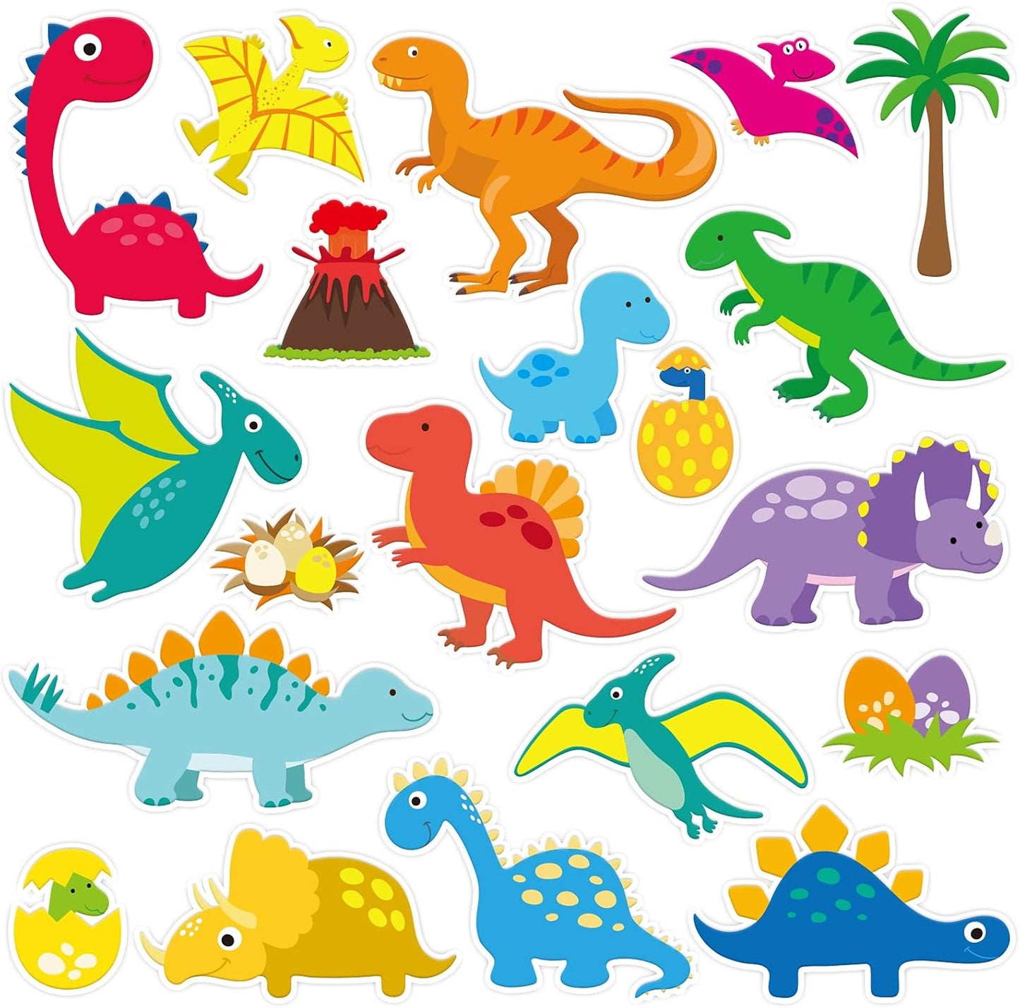 40 PCS Dinosaur Thick Gel Clings Dinosaurs Window Gel Clings Decals Stickers for Kids Toddlers and Adults Home Airplane Classroom Nursery Winter Dinosaurs Party Supplies Decorations Removable and