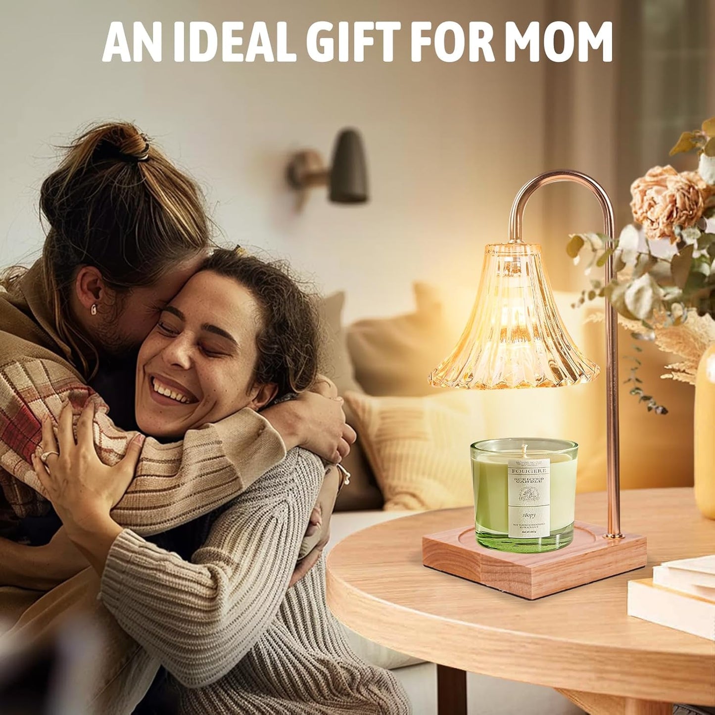 GEEZO Fragrance Candle Warmer Lamp，Electric Candle Warmer with Timer & Dimmer，Mom Christmas Birthday Gifts for Women, House Warming Gifts New Home Bedroom Decor