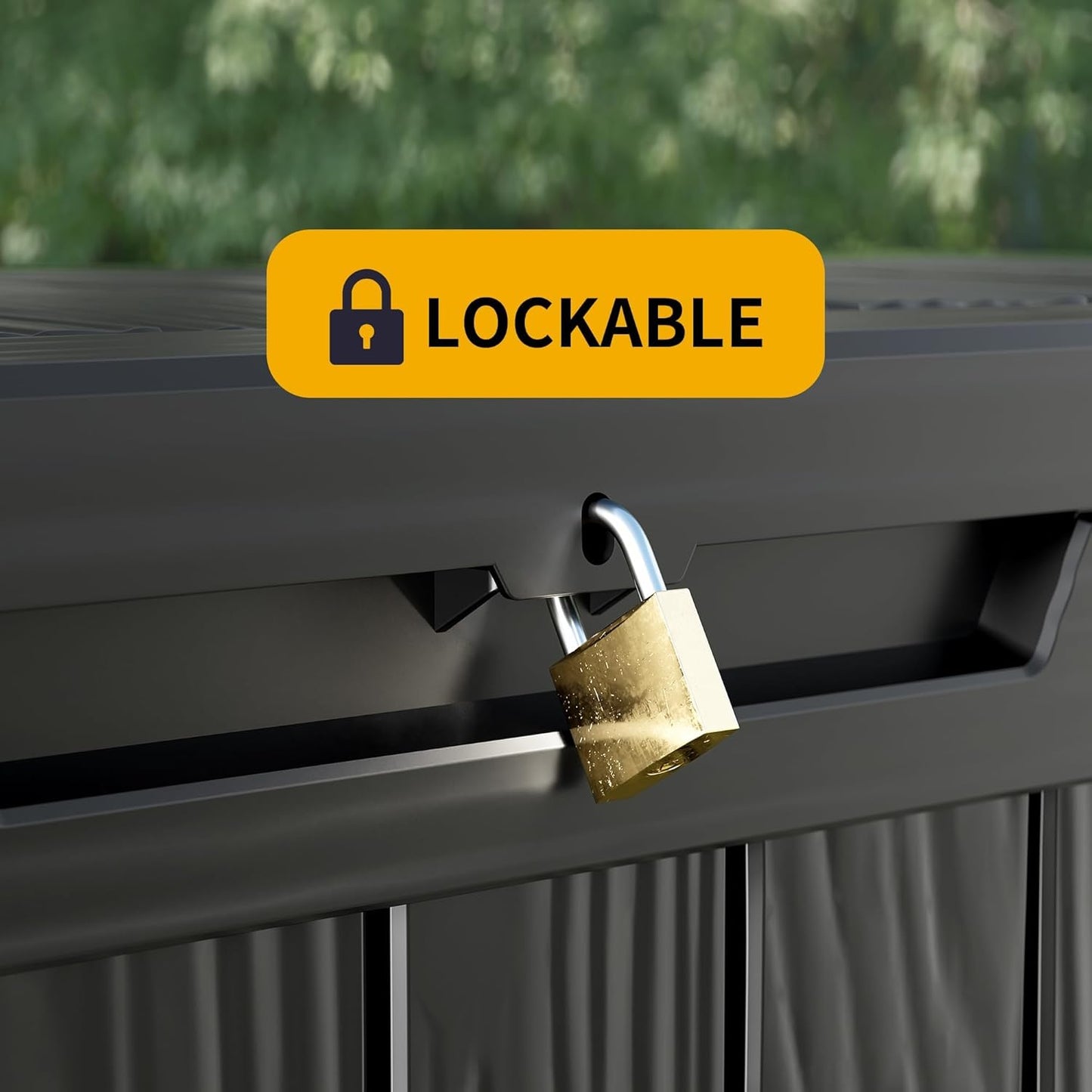 180 Gallon Double-Wall Resin Deck Box - Lockable Waterproof Outdoor Storage Box, 1000lbs Capacity & Doubles as Seating for Patio Furniture, Garden Tools, Pool Accessoriess (Black)