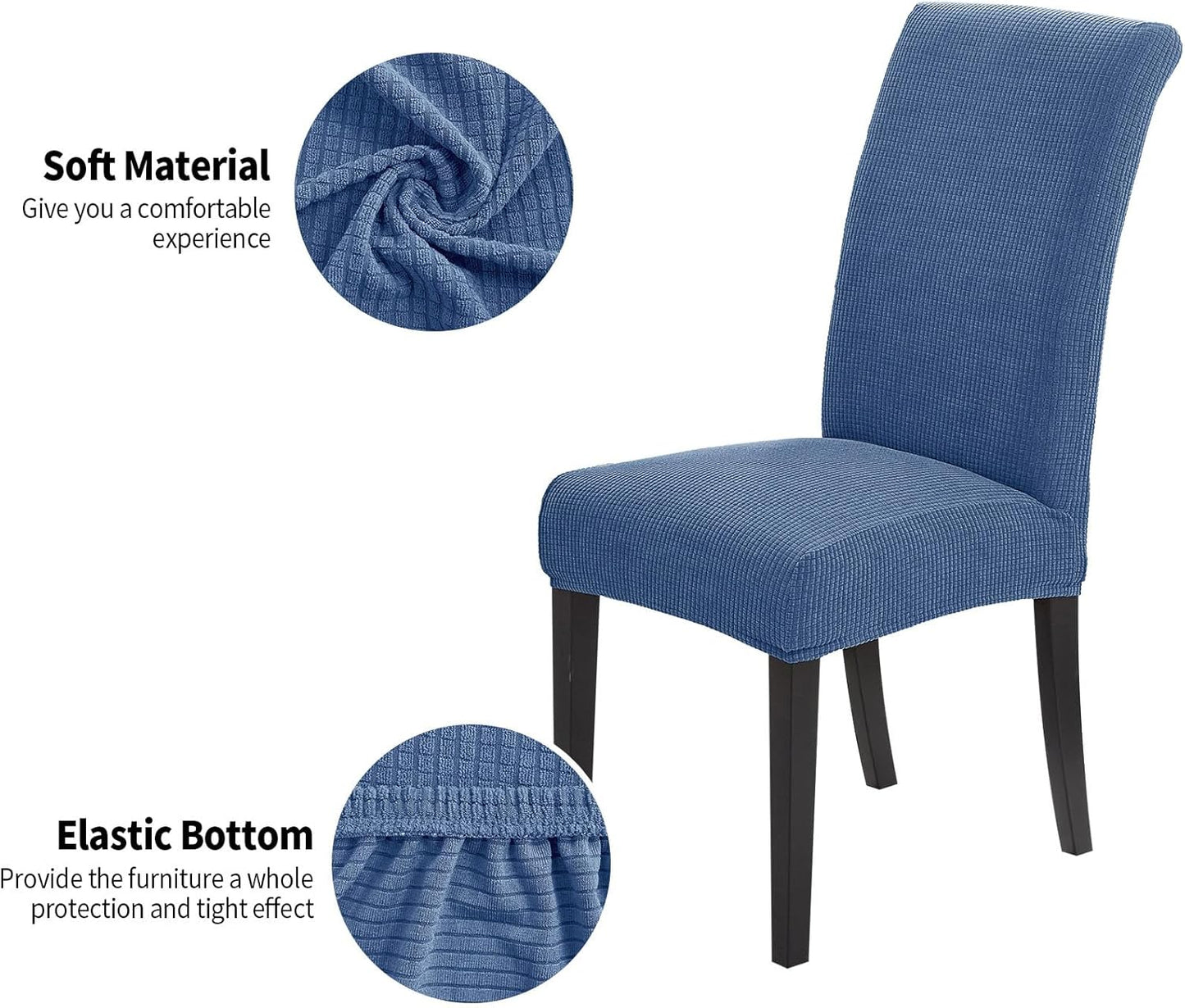 Joccun Chair Covers for Dining Room Set of 6, Dining Chair Slipcovers Stretch Dining Room Chair Covers Seat Protector,Washable Parsons Chair Cover for Home,Banquet(Riverside,6 Pack)