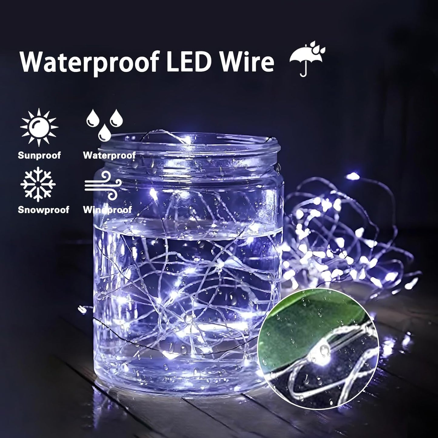 4 Pack Fairy Lights Battery Operated with Remote Control Timer, 26 FT 80 LED String Lights Outdoor Indoor, 8 Mode Twinkle Lights for Christmas Party Wedding Birthday Bedroom Décor (Cool White)