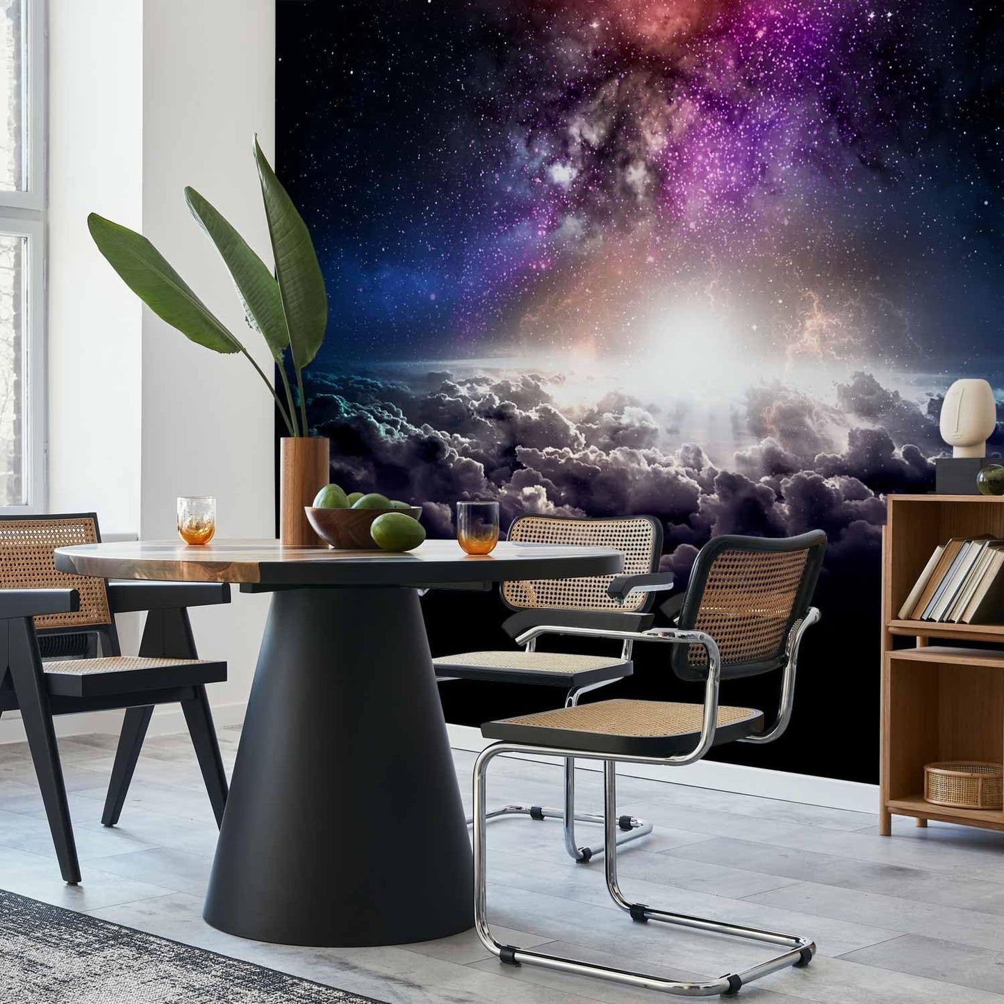 artgeist Wall Mural Galaxy 173x124 in - Peel and Stick Self-Adhesive Wallpaper Removable Large Sticker Foil Wall Decor Print Design Mural Cosmos Sky Star Cloud Purple i-A-10009-a-a