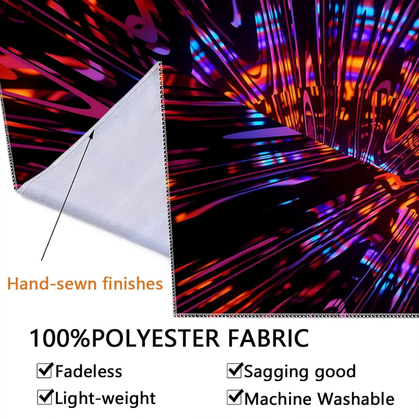 PSYHILAR Blacklight Mandala Tapestry for Bedroom, Psychedelic Black Light Posters for Adults and Teens, Colorful UV Reactive Aesthetic Bohemian Art Wall Hanging Decor Red and Purple (90 x 70 Inches)