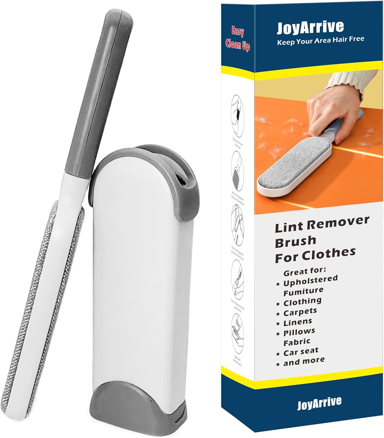 Self-Cleaning Pet Hair Remover for Laundry, Dog Hair Remover, Cat Hair Remover, Pet Lint Roller Brush, Reusable Cleaner Brush, Lint Brush for Clothes, Pet Lint Brush B (Gray)