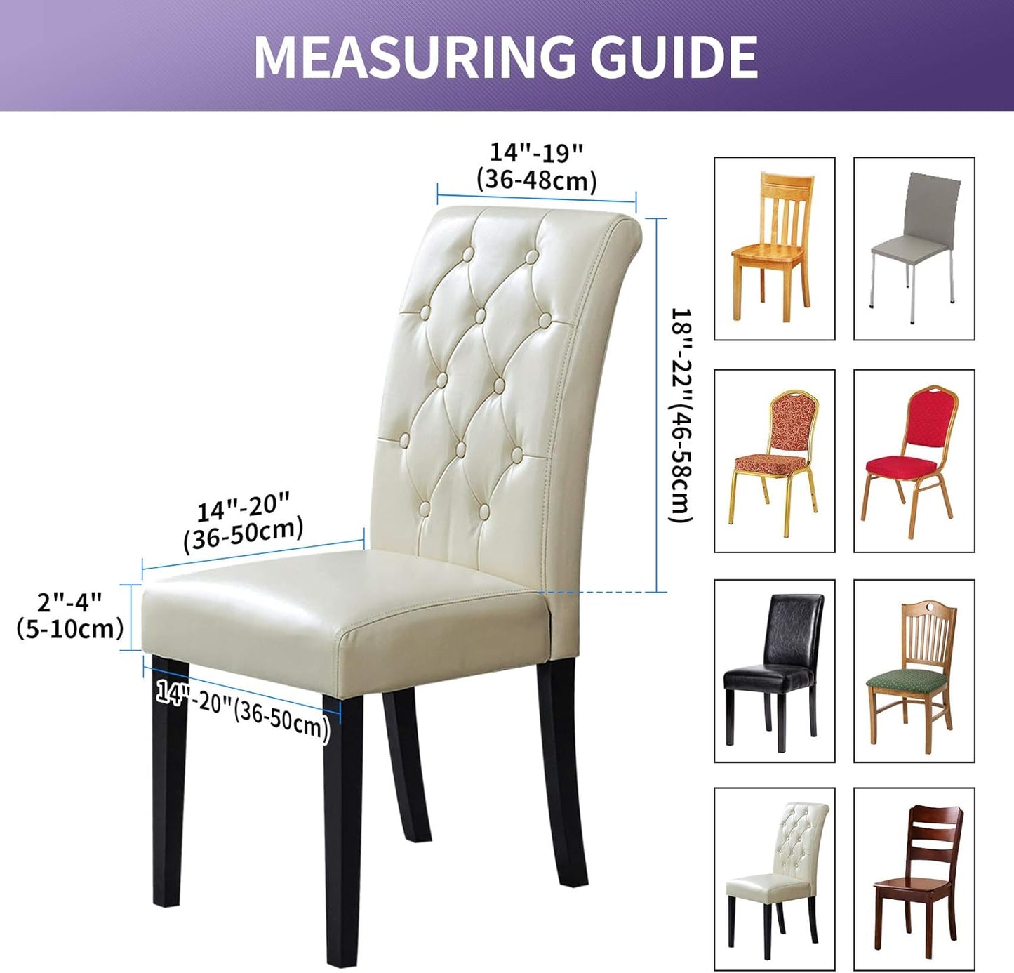 Joccun Chair Covers for Dining Room Set of 6, Dining Chair Slipcovers Stretch Dining Room Chair Covers Seat Protector,Washable Parsons Chair Cover for Home,Hotel,Banquet(Hunter,6 Pack)