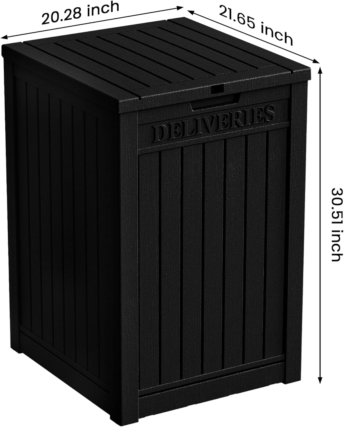 55 Gallon Lockable Resin Deck Box, Waterproof & UV-Resistant Outdoor Storage Box for Cushion Storage and Delivery Box, Black