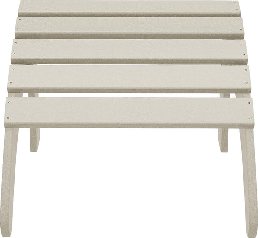 WestinTrends Outdoor Ottoman, Patio Adirondack Ottoman Foot Rest, All Weather Poly Lumber Folding Foot Stool for Adirondack Chair, Widely Used for Outside Porch Pool Lawn Backyard, Sand