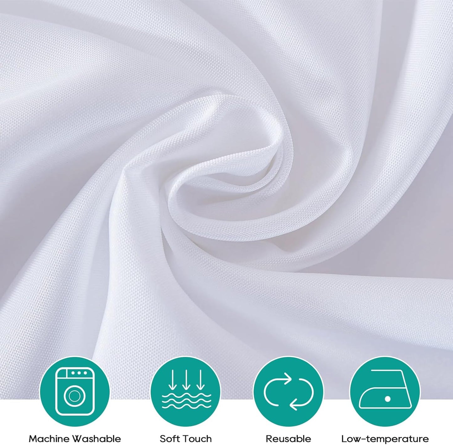 Surmente 132 inch Round Tablecloths -2 Pack White Round Table Cloths, Polyester Fabric Table Covers for Wedding, Party, Banquet, or Restaurant