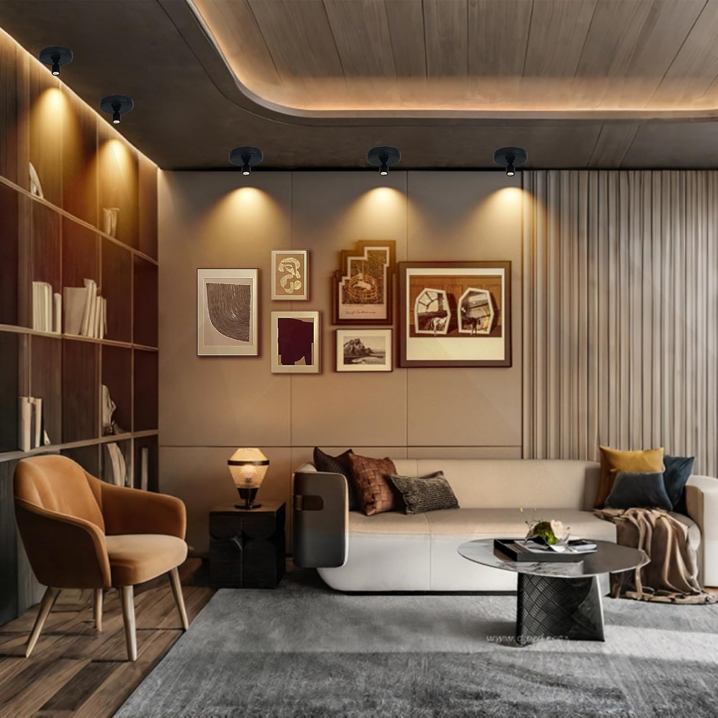 Cordless Spotlight Battery Powered, Indoor Plant Spot Light, Rechargeable Picture Lights with Remote, LED Accent Lighting, Dimmable Display Uplight for Tree Dartboard Decor Painting Art Photo