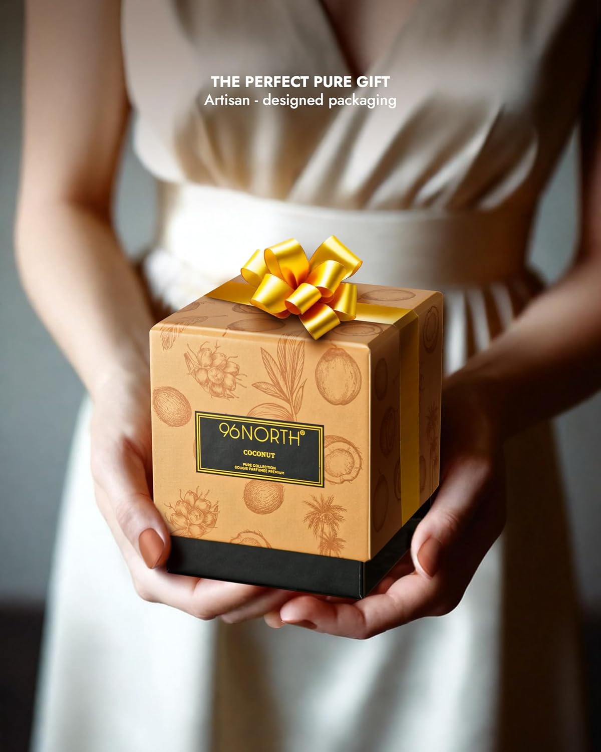 96NORTH | Pure Coconut Candle | 100% Natural Soy Wax | One Wick Jar Candle | Natural Fragrance Technology | Non Toxic | Up to 35 Hours Burning Time | Aromatherapy Gift for Men and Women