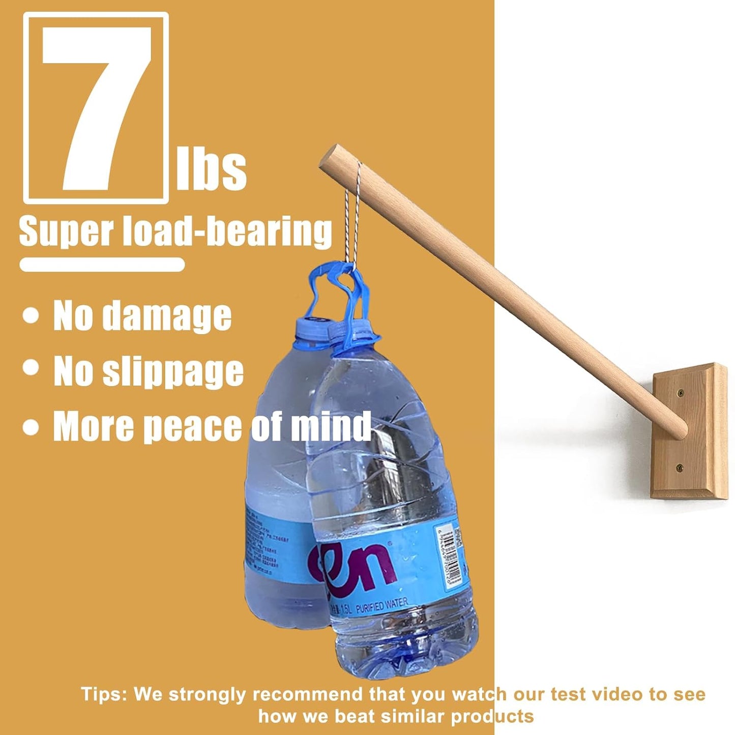 Crib Mobile Wooden Arm, Wall Mounted Suitable for All Cribs 100% Natural Larch Hanger Nusery Decor Baby Room Safe Holder(Mobile is not Included (Original Wood Color)