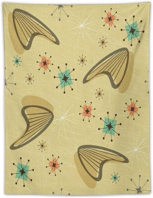 ICMOLYYENLO Boho Medieval Cat Tapestry, Abstract Atomic Starburst Geometric Aesthetic Art Wall Hanging For Bedroom Living Room Dormitory 60x80 Inches