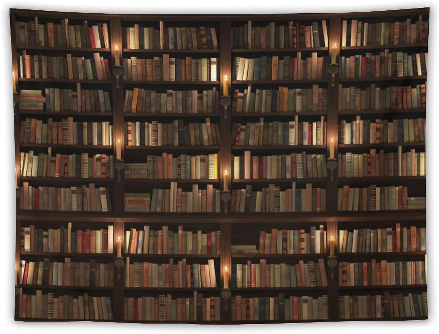 Kurtect Bookshelf Tapestry,Retro Library Bookcase Antique Mid Century Pattern Print Tapestries for Party Beach Picnic Blankets Tablecloths Living Room Wall Deocr, 60x80 in