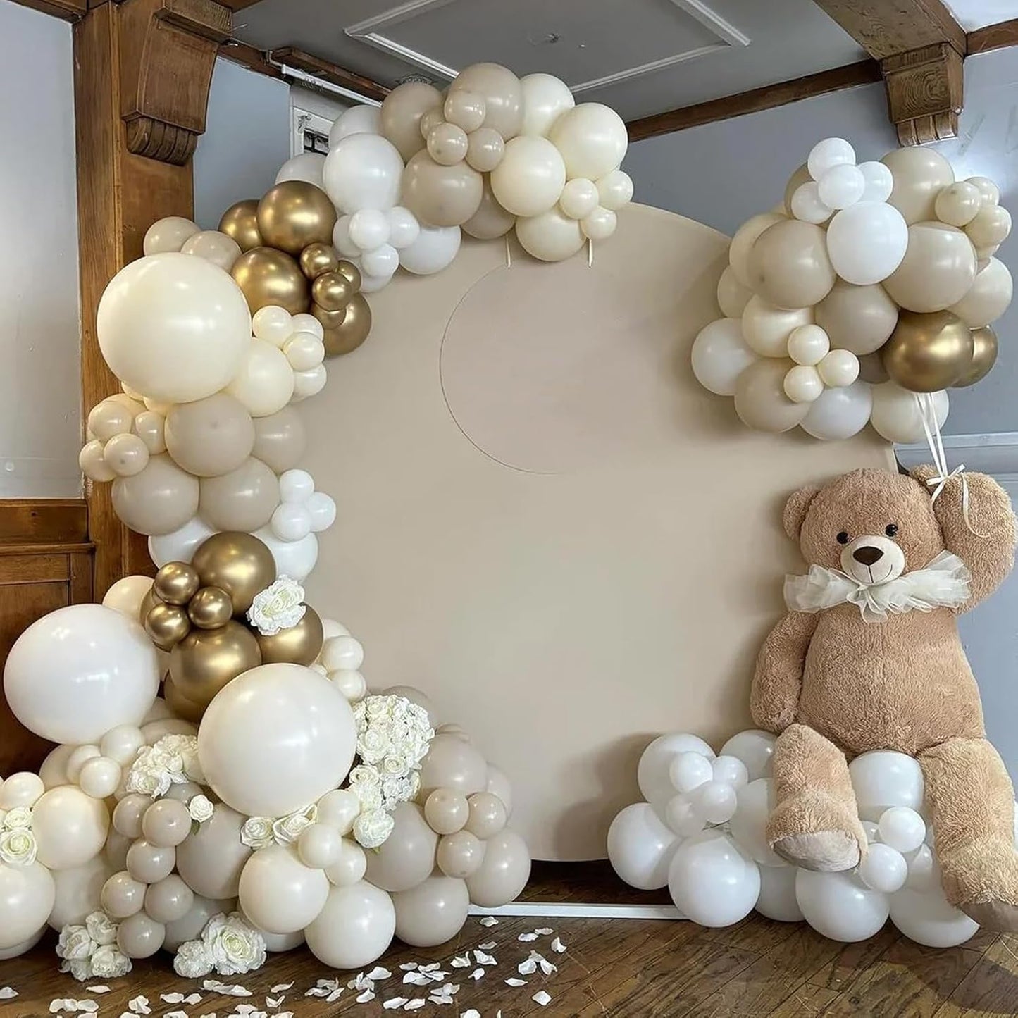 130pcs Ivory White Balloons Different Sizes 18" 12" 10" 5" Party Latex Balloons for Birthday Baby Shower Graduation Wedding Gender Reveal Anniversary Party Decorations