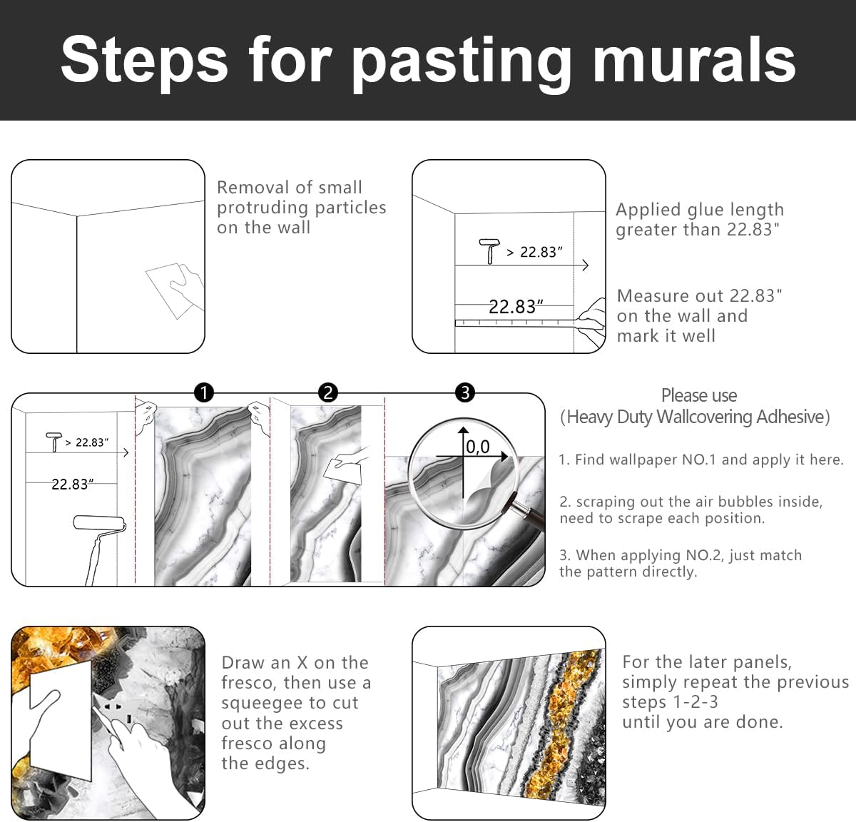 -Black and Gold Marbled Fabric Wallpaper Living Room Abstract Art Bedroom Bathroom Large Wall Mural- 160"x108"（ not Peel and Stick）