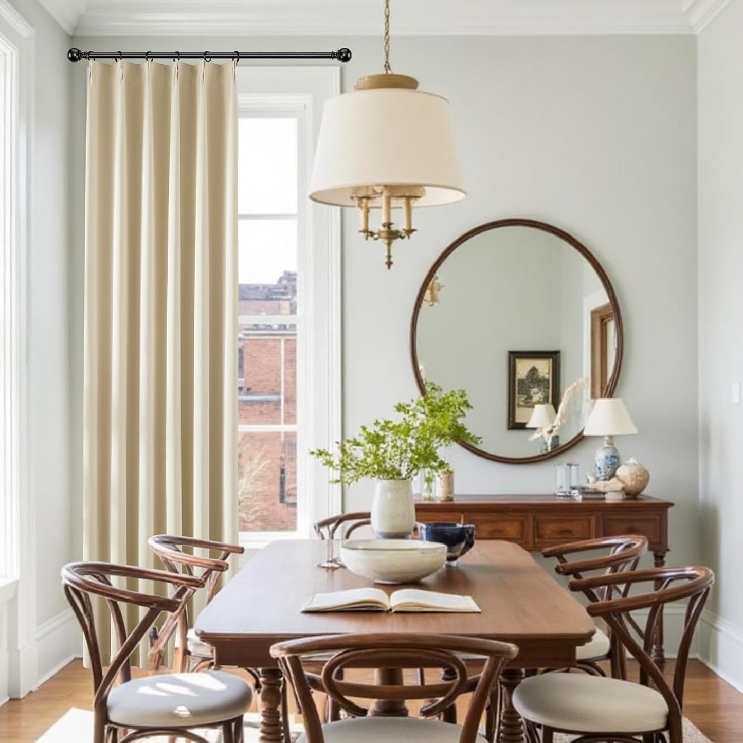 KangBang Soft Cream 92 Inch Pinch Pleat Curtains Room Darkening Luxury Modern Decor for Nursery Bedroom, Pinch Pleated Privacy Assured Window Curtains for Living Room with Hooks,40x92 Inch,2 Panels