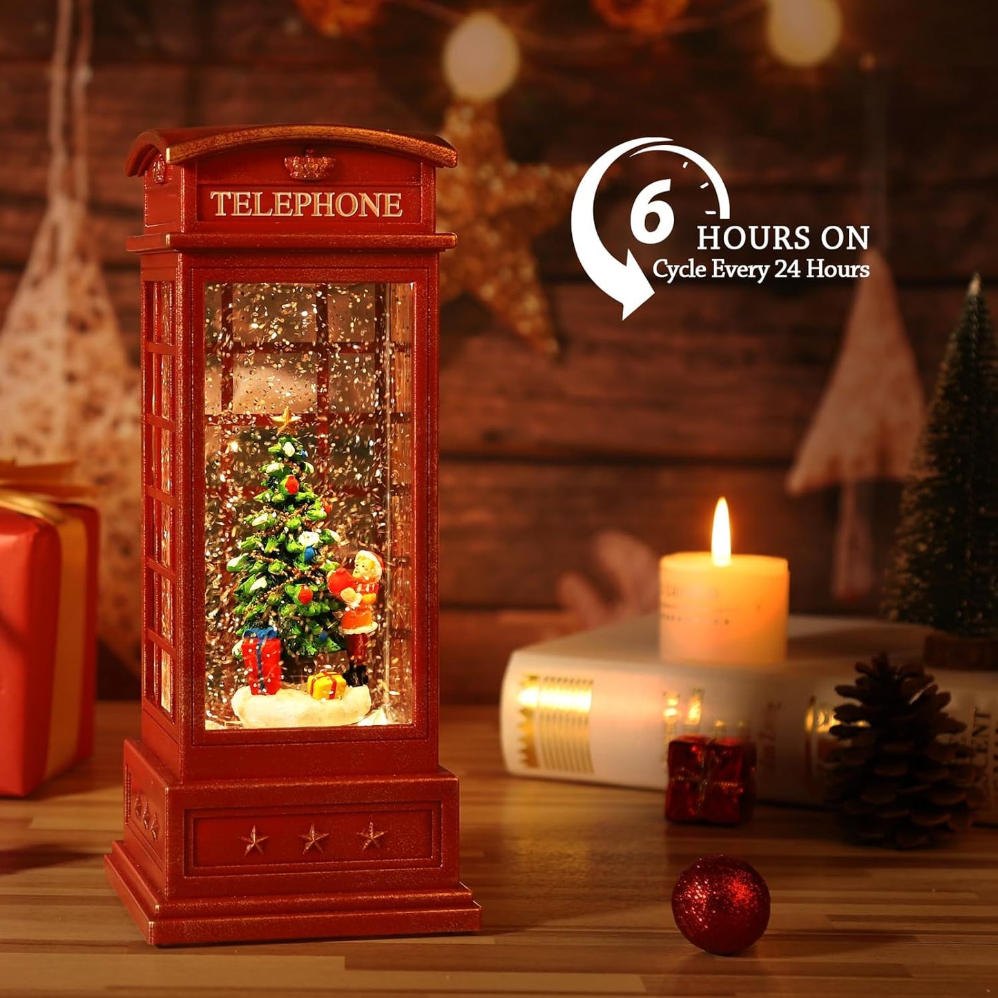 House & Garden Decoration,Christmas Lantern with 8 Pieces of Music,Sparkling Crystal Keep Circling Around The Snowman Families Music Box as a (Christmas Child)