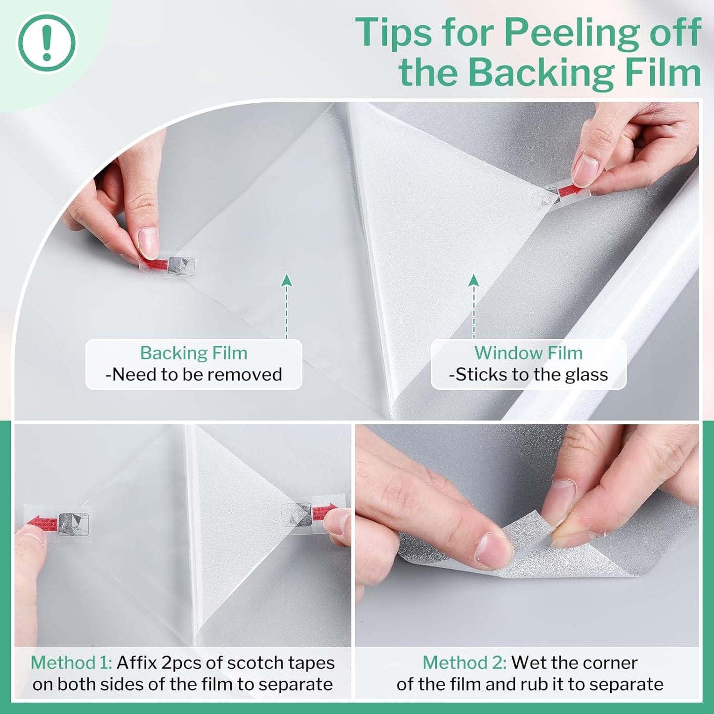 DOWELL Window Privacy Film, Frosted Glass Window Film, Static Cling Non-Adhesive Glass Clings, Sun Blocking Opaque Coverings, Reusable Door Stickers for Bathroom Home Office, Pure, 35.4"x78.5"