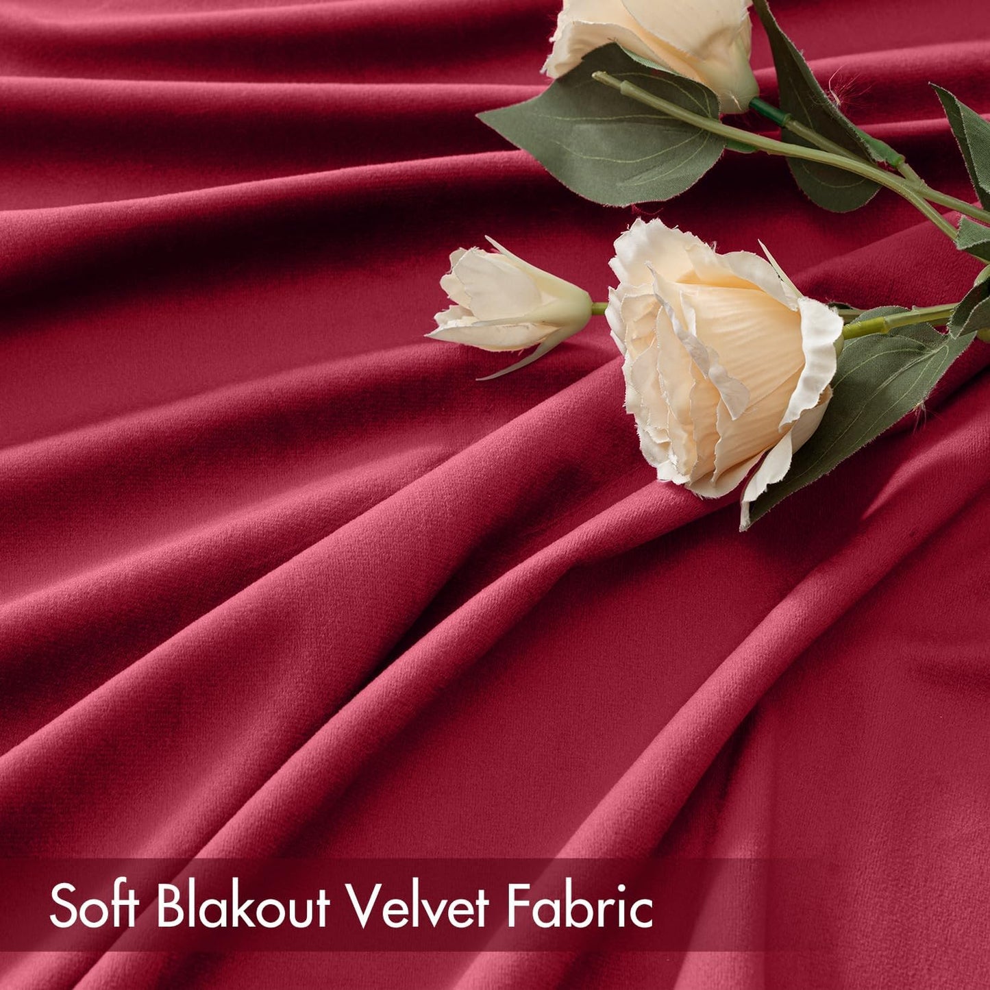 MIULEE Berry Velvet Curtains Thermal Insulated Blackout Curtain Drapes for Bedroom Living Room Darkening 90 Inches Long Curtains Panels Rod Pocket Set of 2