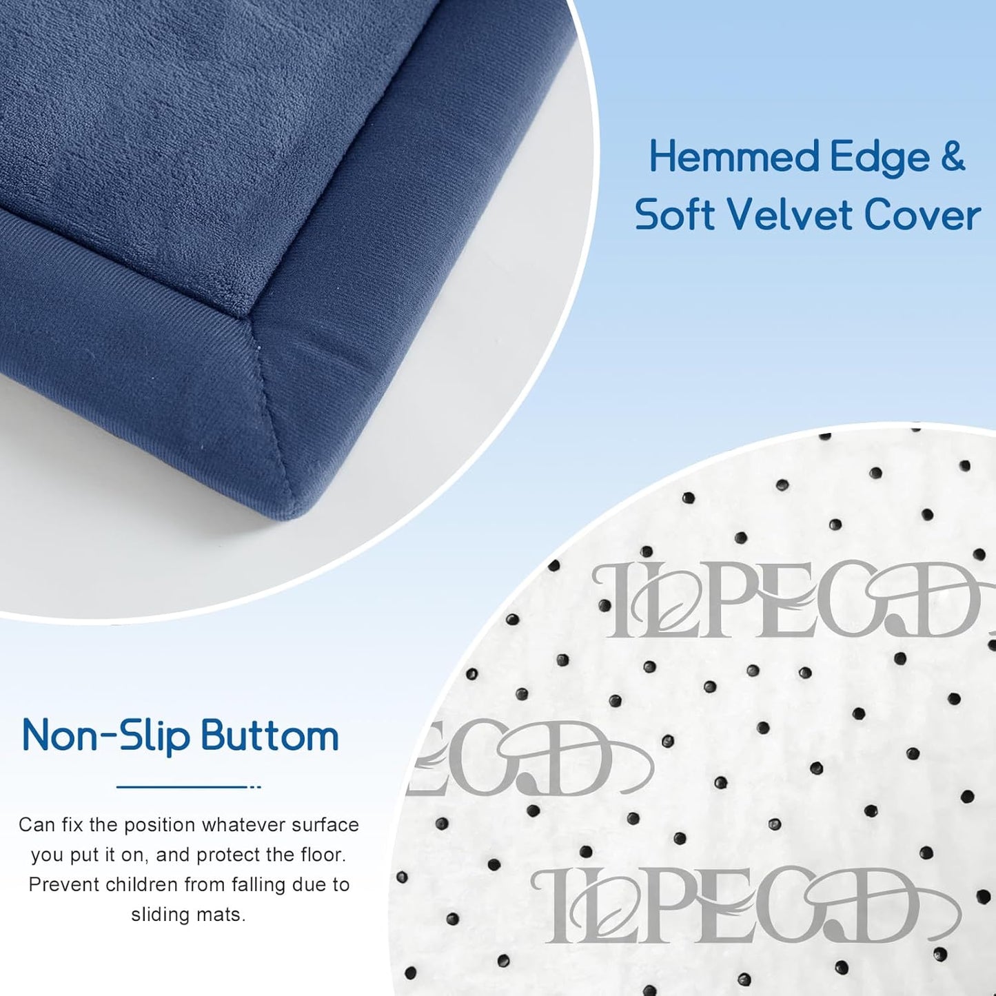 Baby Play Mat 1.2" Thick Memory Foam Nursery Rug Area Rug, 6’7” X 6’7” Yoga Mat Playmat Crawling Mat for Baby,Toddlers,Infants,Kids,Floor Mat Tatami Mat for Living Room with Non-Slip(Blue)