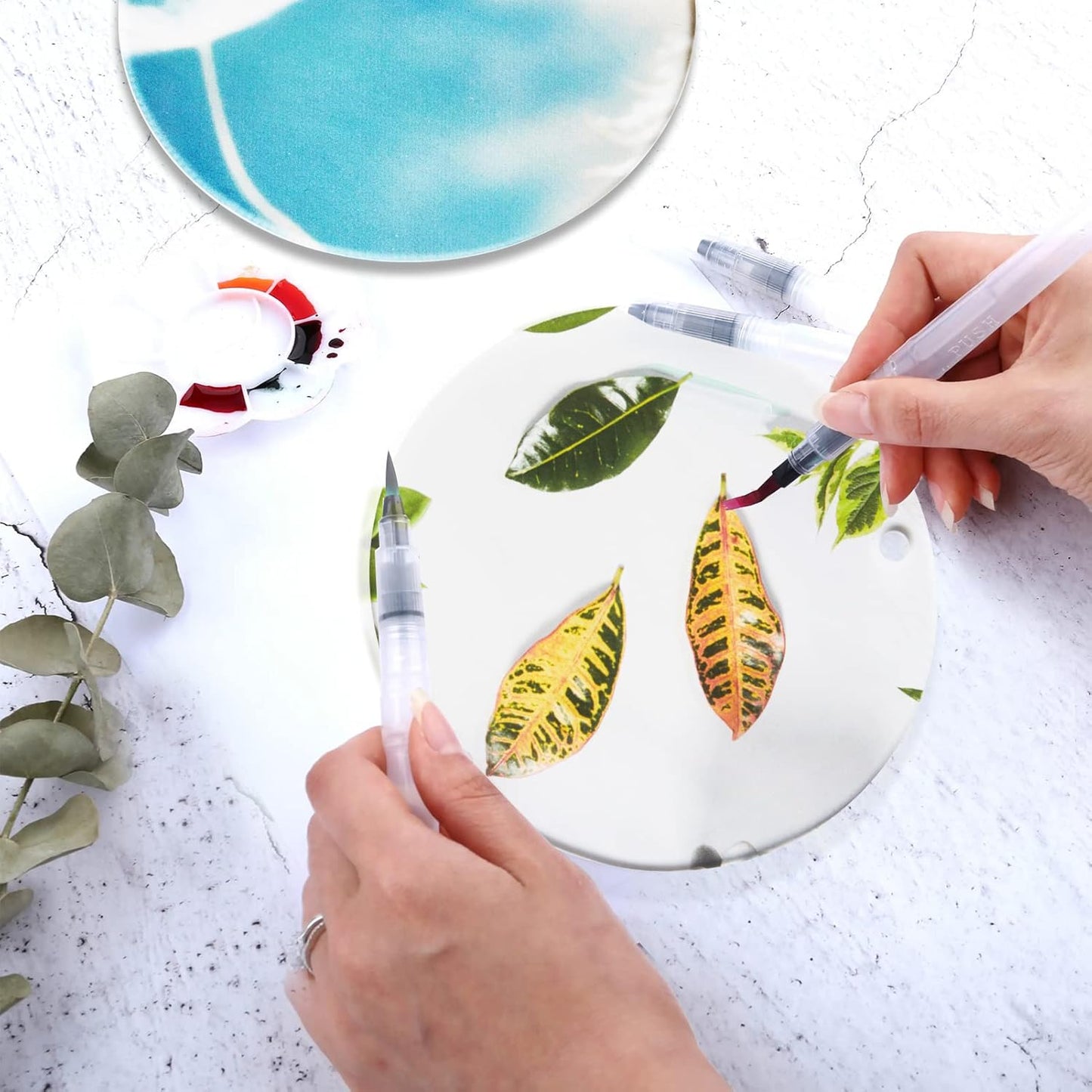 Acrylic Clear Ornament Circle Blanks 50 Pieces 1/16" Thick 3.5"/89 mm Transparent Round Acrylic Disc for DIY Crafts with Christmas Tags