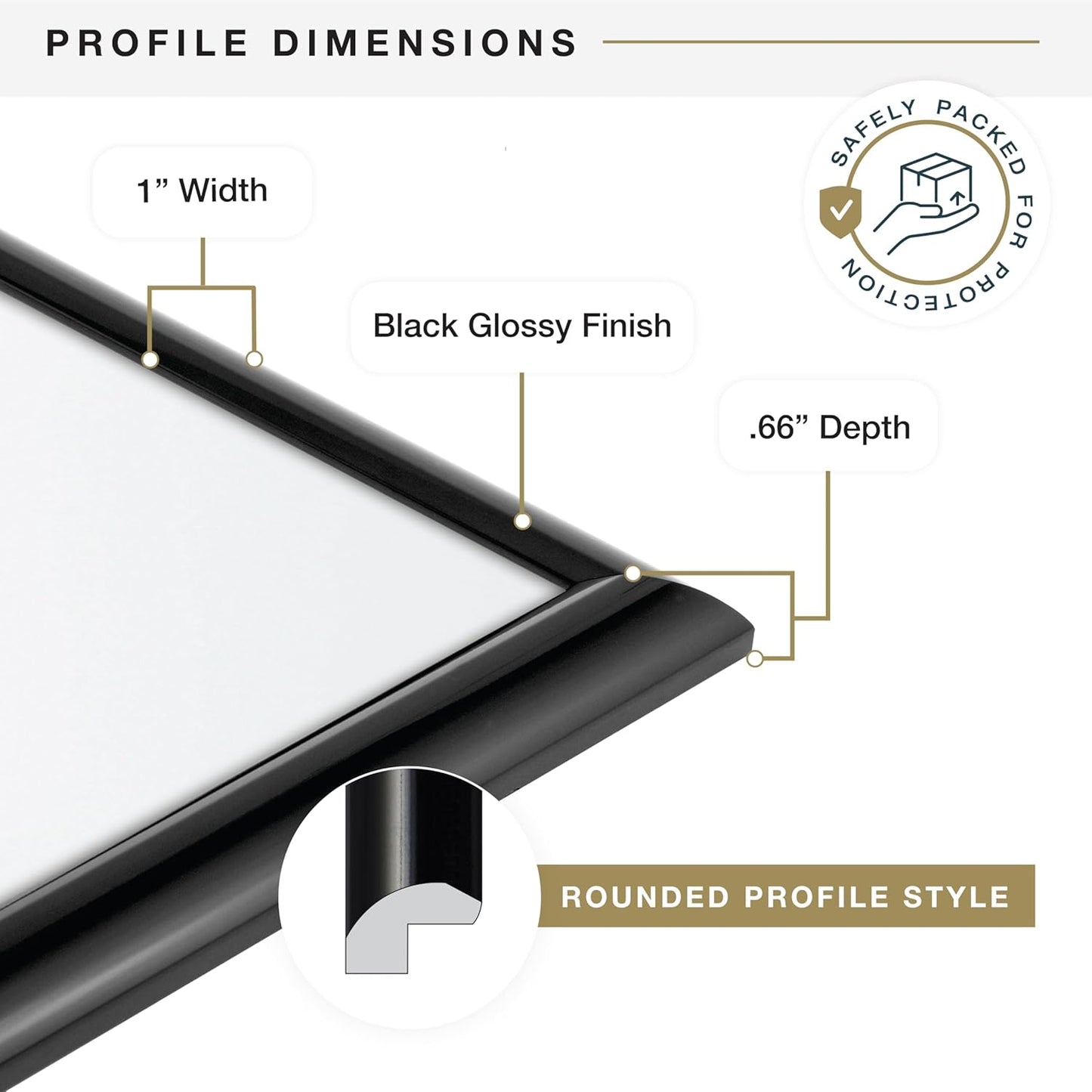 MCS Trendsetter 19.75x27.5 Poster Frame Black High-Gloss, Vertical & Horizontal Wall Hanging Large Picture Frame for Photos, Posters & Art Prints (2-Pack)