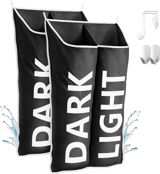 Hanging Laundry Hamper Bag XL 40x22", Space Saving over the Door Storage Bags, Behind the Door Hampers for Dirty Clothes & Wall Mounted Basket for Bathroom, Organizer for Small Room Spaces RV