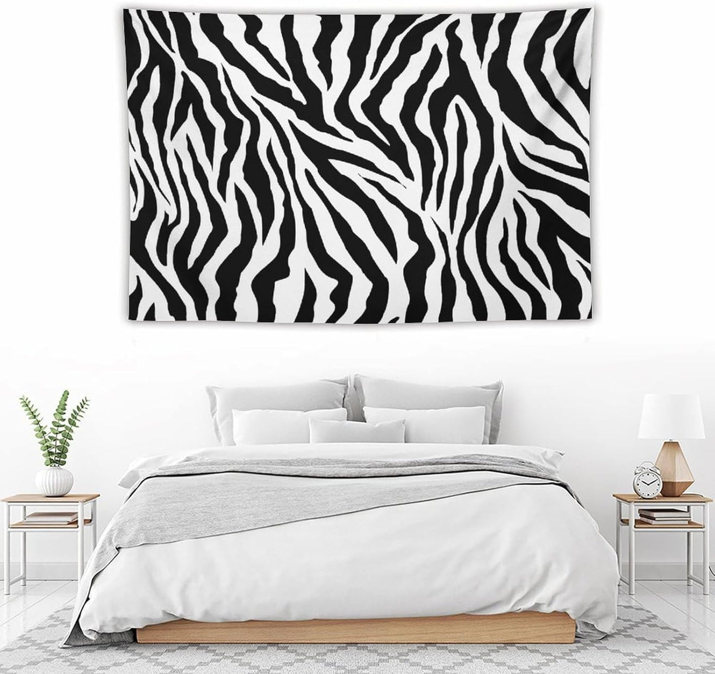 HZOHNAGO Zebra Print Tapestry Nature Wild Animals Black and White Stripe Printed Wall Tapestry Painting Wall Hanging for Bedroom Living Room Dorm 60" W x 40" H
