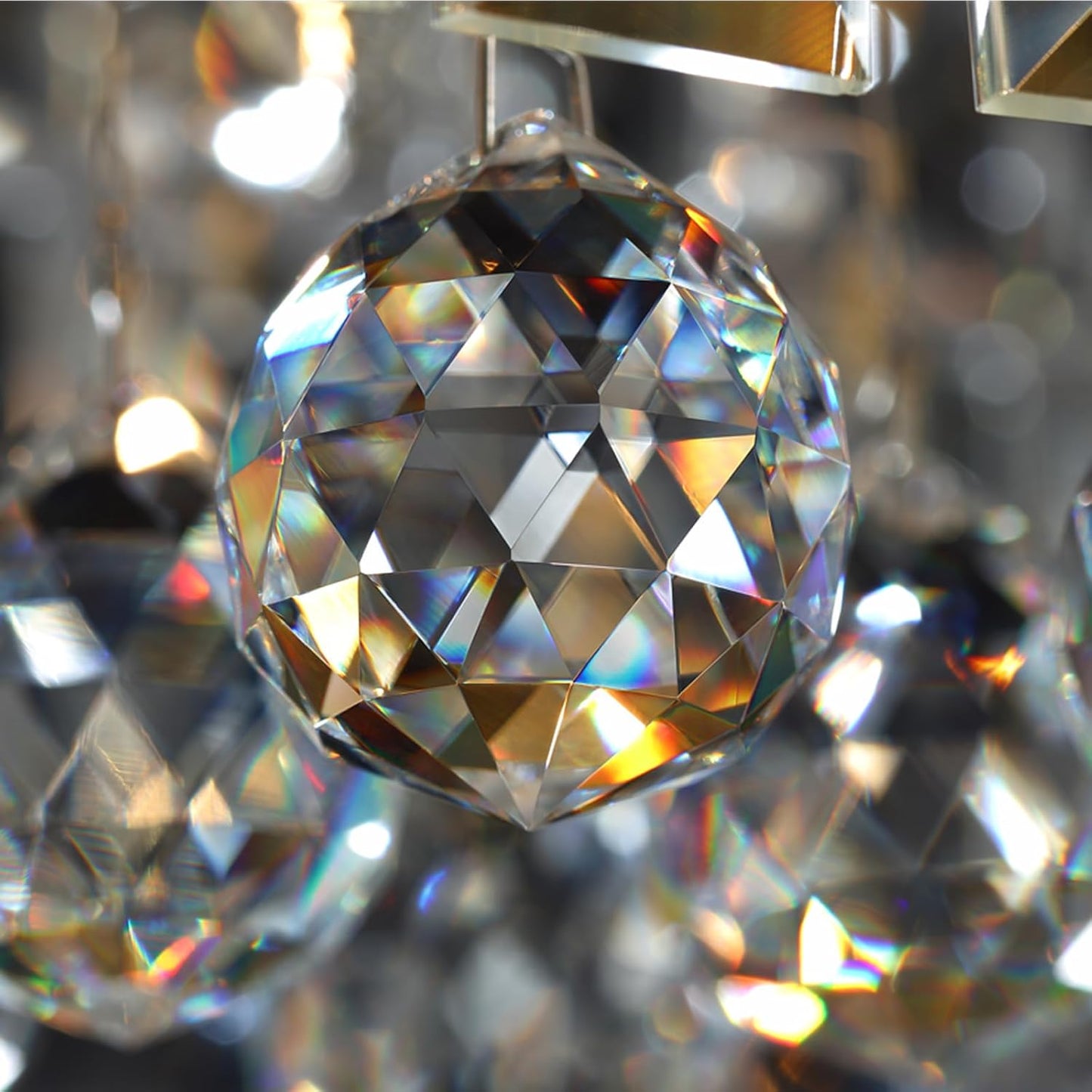 Luxury Lighting Fixture Chandelier Rectangular with Raindrop Crystals Pendant Light Fixture 10-Lights Modern Crystal Rectangle Flush Mount Chandelier for Living Room Dining Room Bar L47 Inch