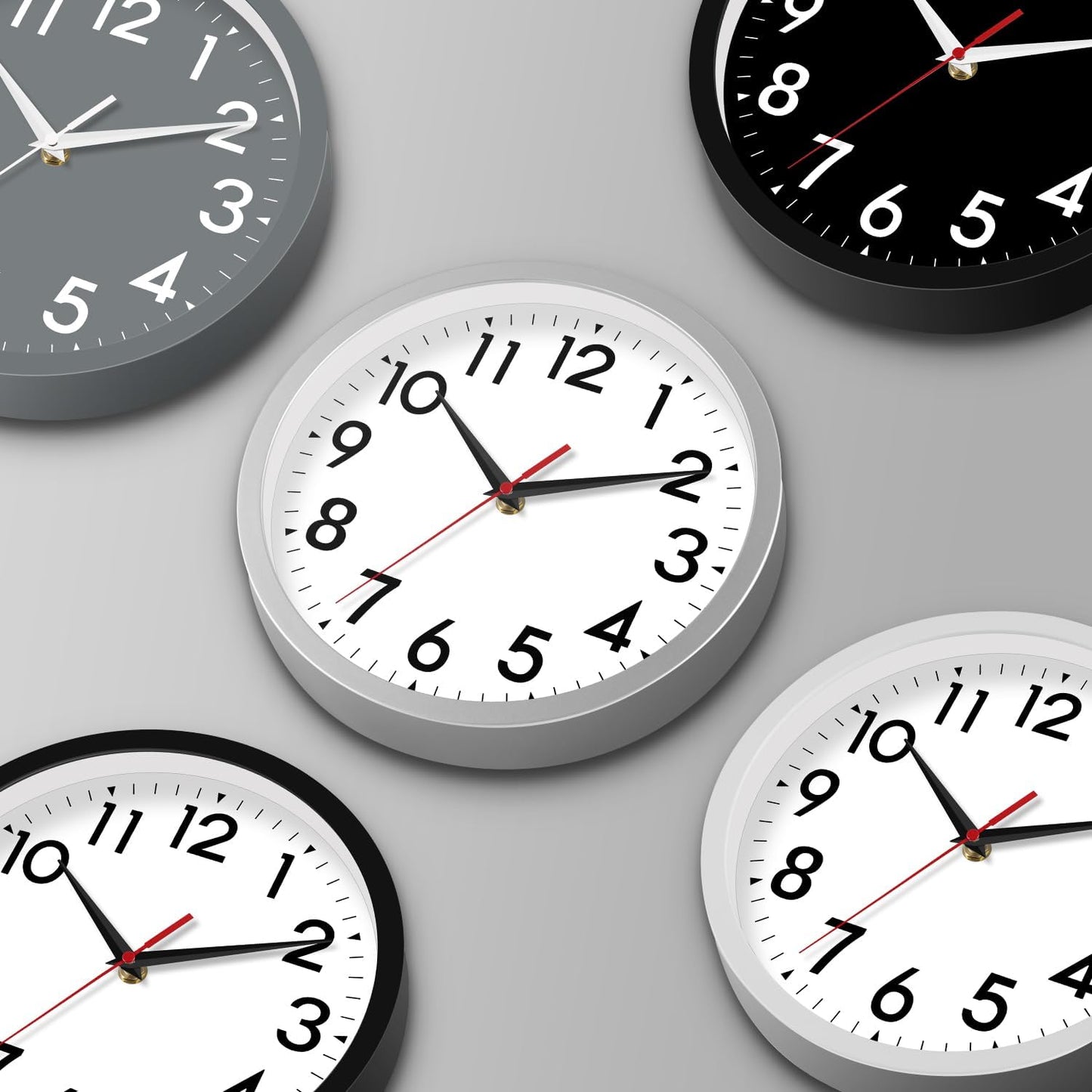 Wall Clock Analog 10 Inch Silent Non Ticking Battery Operated Modern Decorative for Living Room Kitchen Office Bedroom Bathroom(Black)