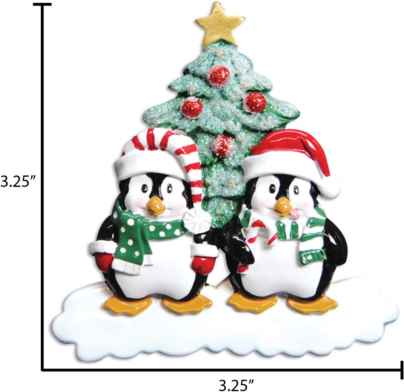 3D Personalized Our First Christmas Ornament 2025 | Custom Penguin Couple Ornaments in Santa Hat Couples Ornament 2025 Family of 2 Unique for a Couple Ornaments Couples Unique Gifts