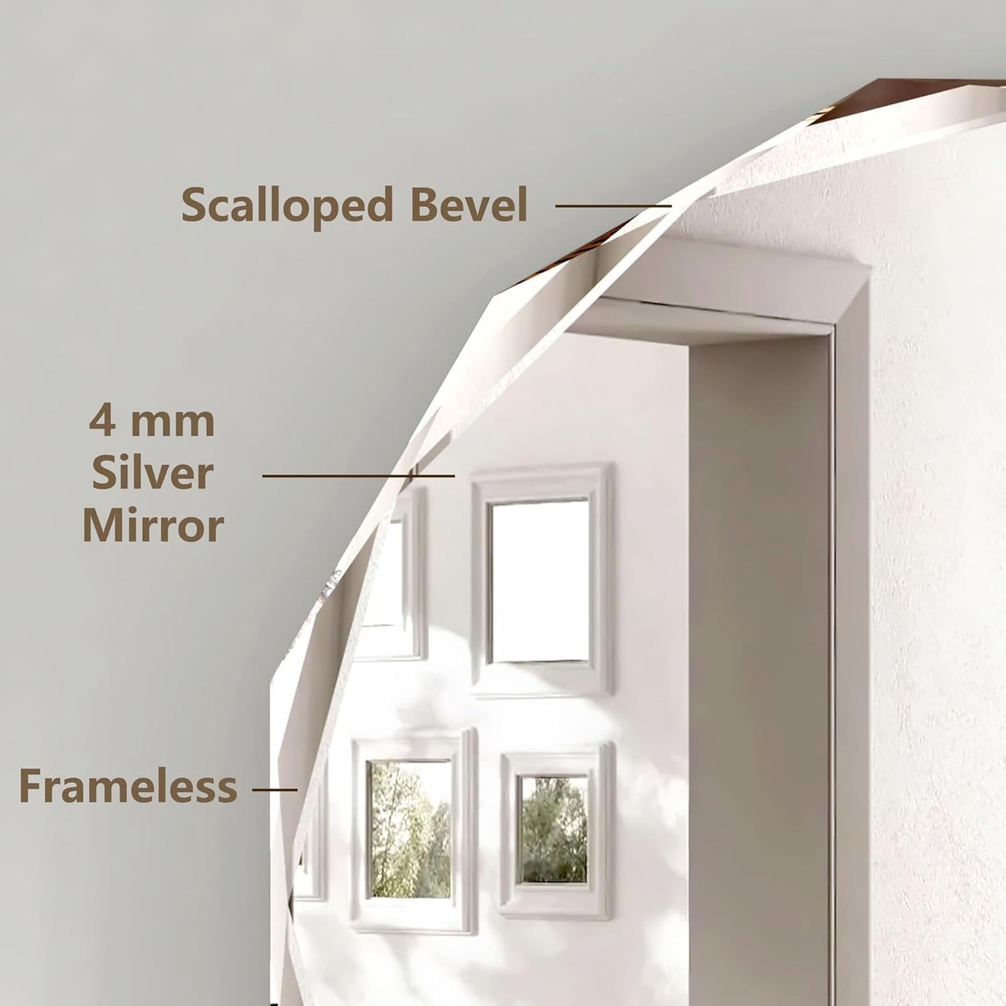 Bathroom Mirrors for Over Sink, Round Frameless Mirrors for Wall, 24x24 Inch Beveled Bathroom Mirror, Bathroom Vanity Circle Mirror for Bedroom Living Room Entryway Home Decor