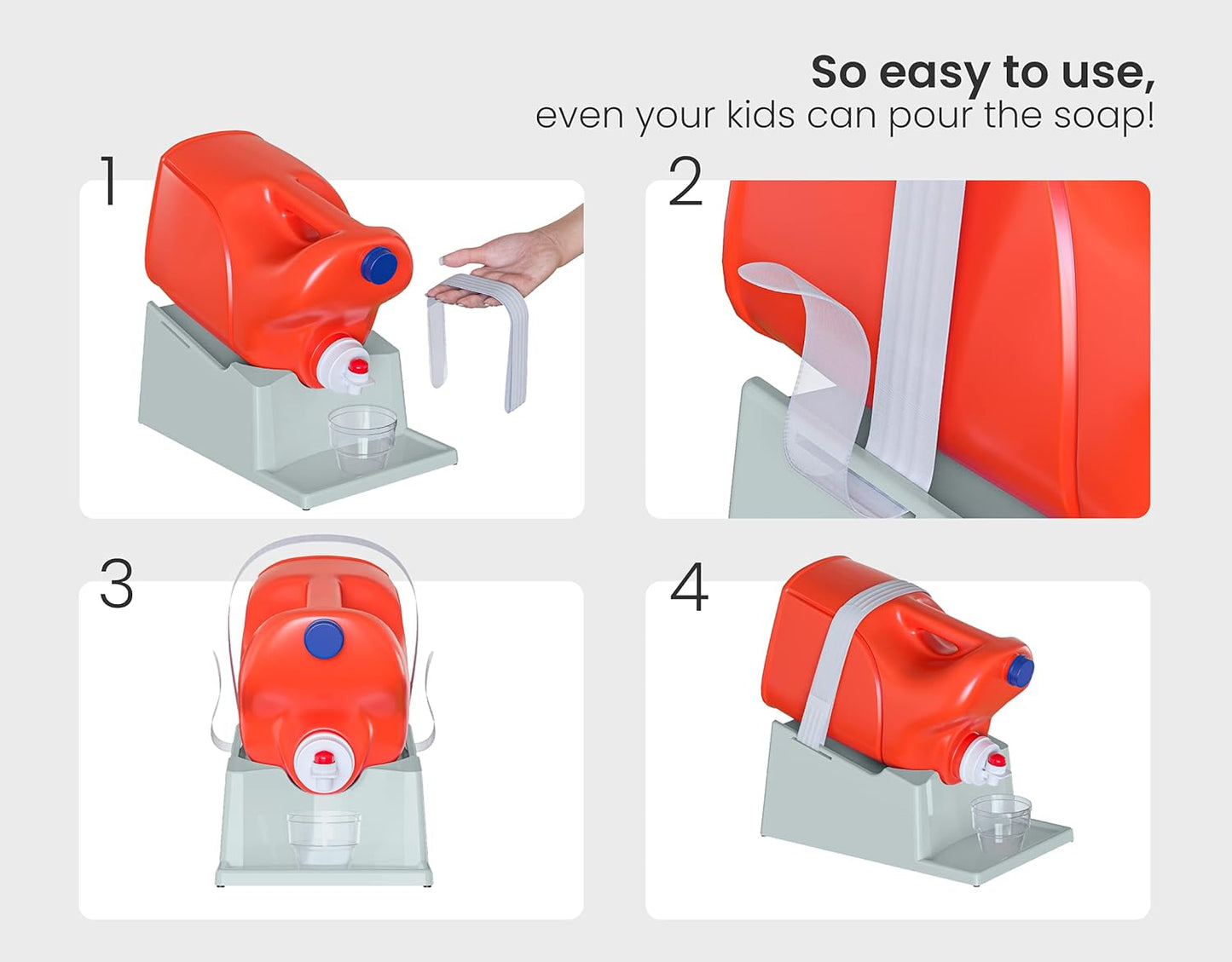 TidyFriend Laundry Detergent Holder Stand Organizer with Drip Tray, Laundry Soap Holder with Non-Slip Rubber Feet for Washing Space Organization, Angled Downward Slope for Easy Pouring (Blue)