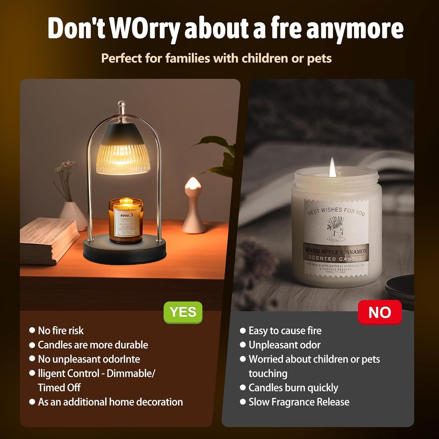 GEEZO Fragrance Candle Warmer Lamp，Electric Candle Warmer with Timer & Dimmer，Mom Christmas Birthday Gifts for Women, House Warming Gifts New Home Bedroom Decor
