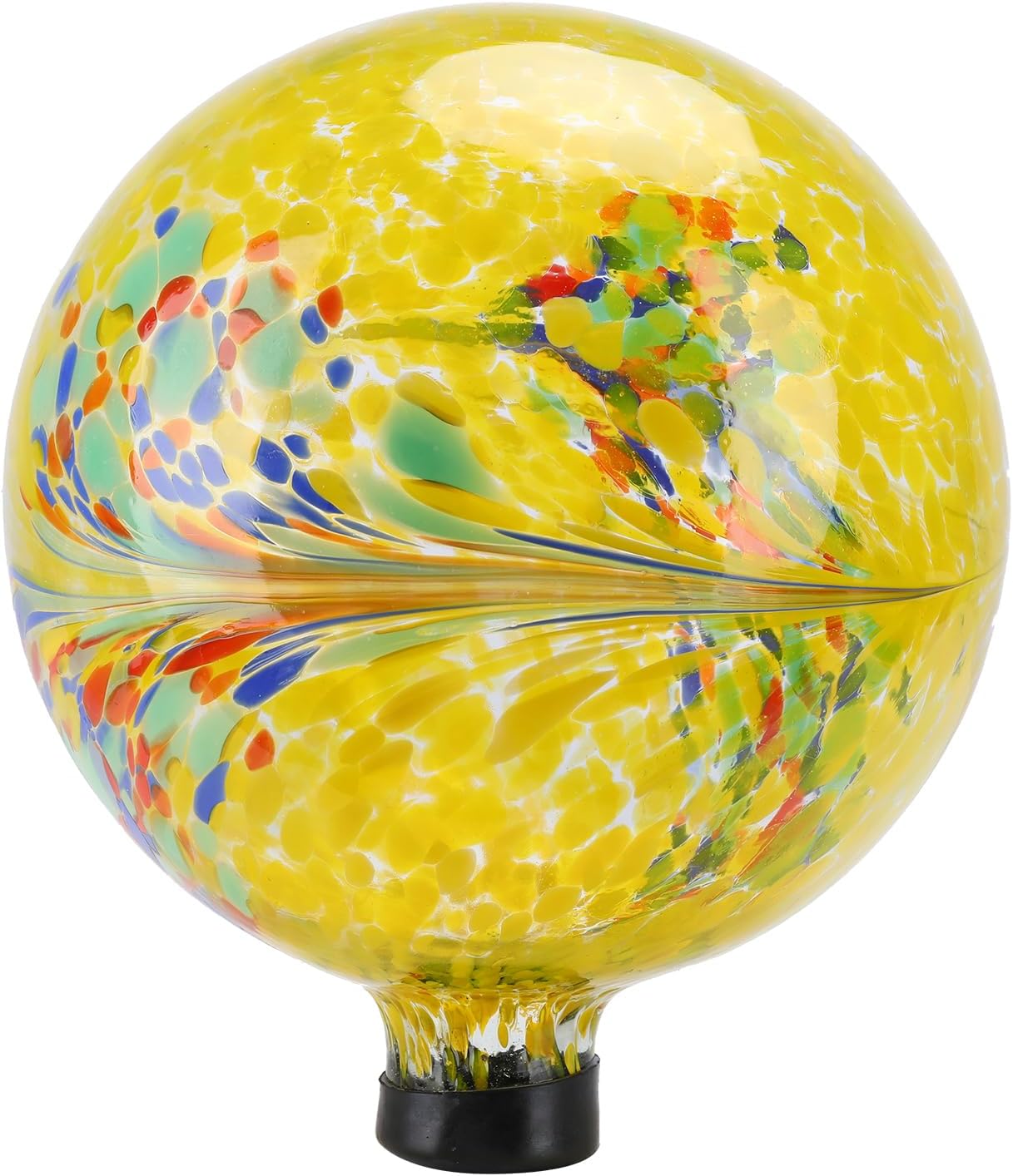 10 Inch Gazing Ball Glass Reflective Garden Globe Outdoor Gazing Globe Yard Ornament for Garden Yard Home Outdoor Decoration Yellow（NOT Solar
