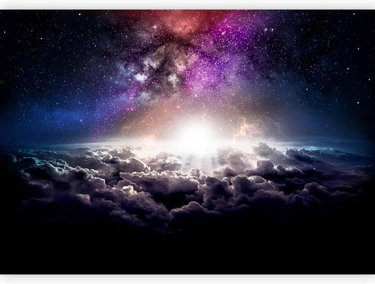 artgeist Wall Mural Galaxy 77x55 in - Peel and Stick Self-Adhesive Wallpaper Removable Large Sticker Foil Wall Decor Print Design Mural Cosmos Sky Star Cloud Purple i-A-10009-a-a