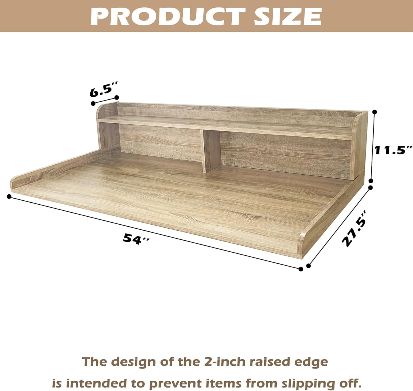 Royxen Laundry Countertop with 2-Tier Shelf Universal Fit, Washer and Dryer Countertop with Storage Space, Shelf Height 11.5 Inches, White Oak