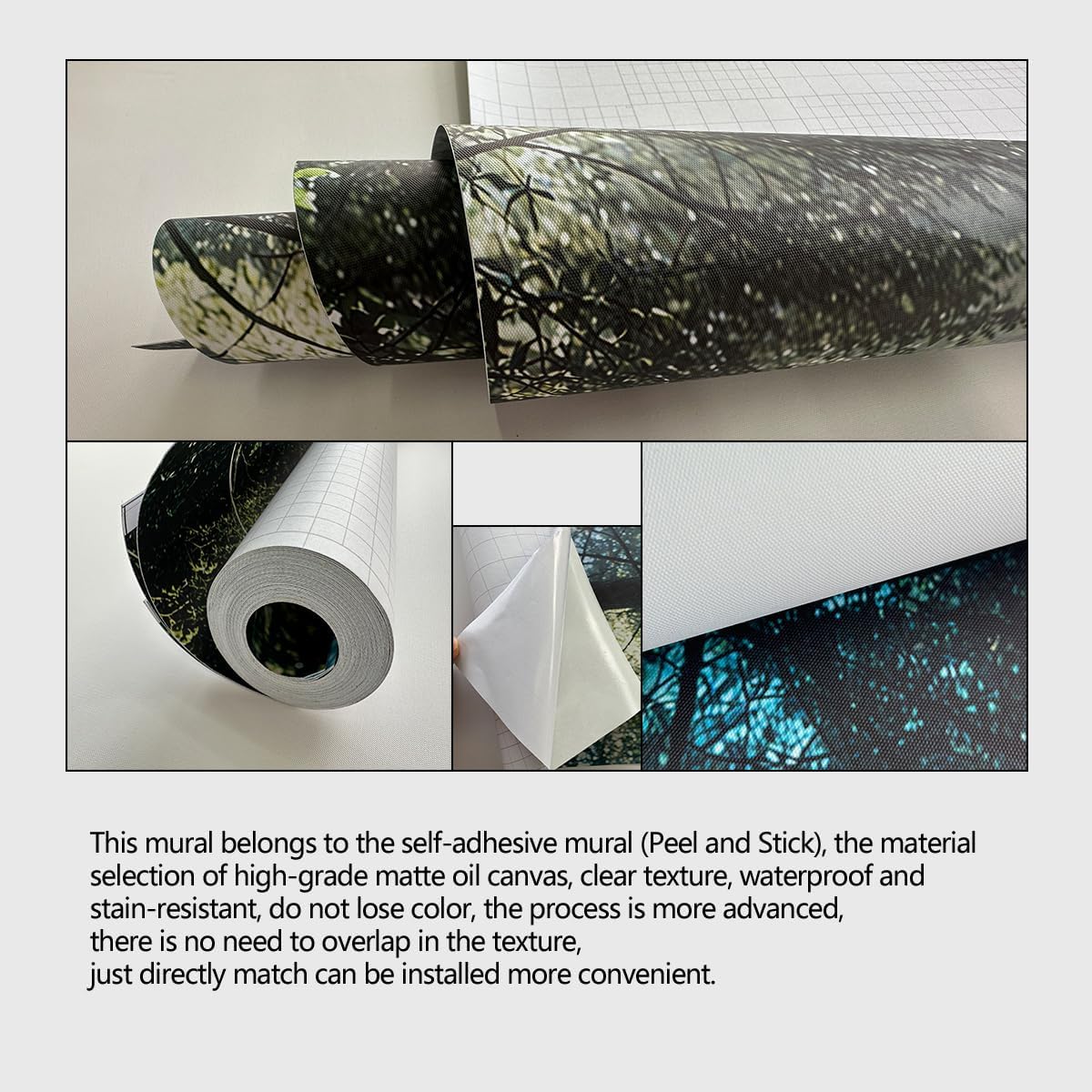 Forest Landscape Wall murals Woodland Tree Peel and Stick Wallpaper for Bedroom Living Room - 85"x118"