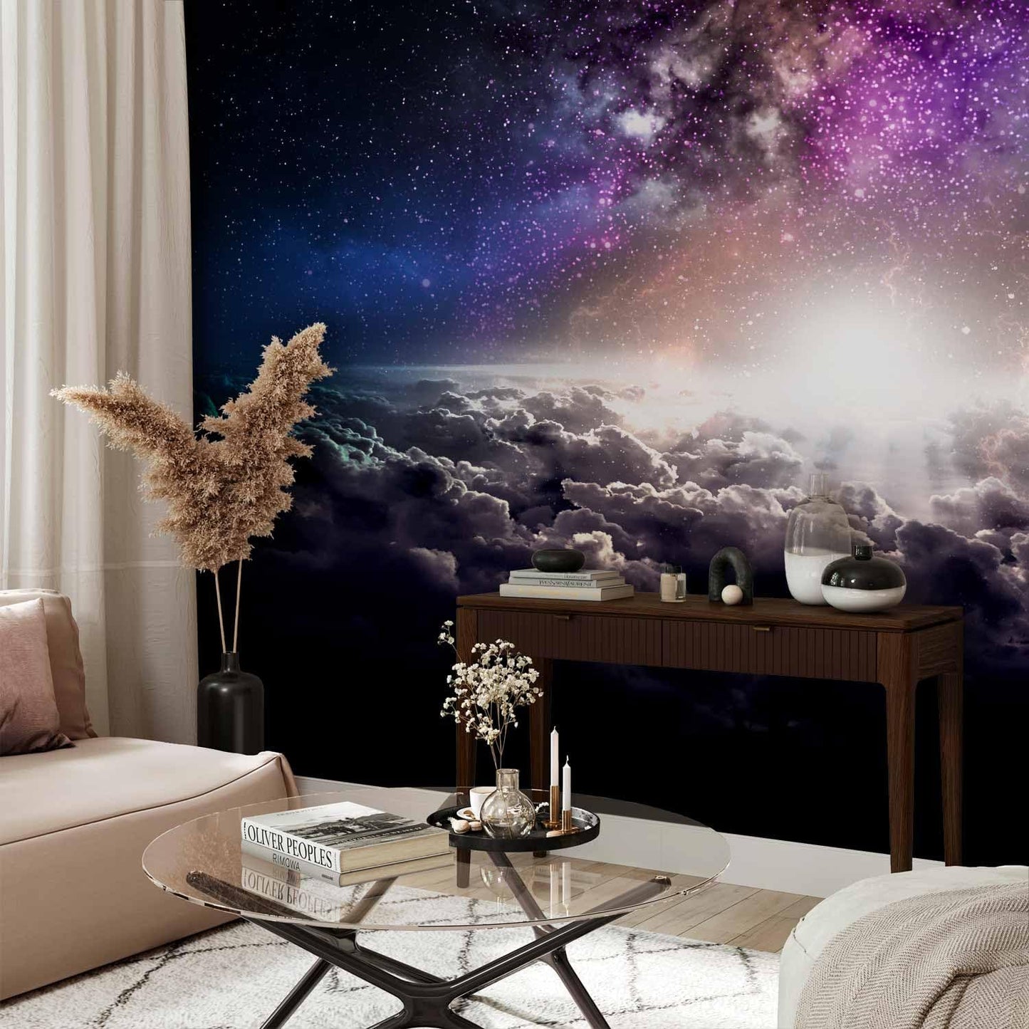 artgeist Premium Wall Mural Galaxy 177x124 in - Non-Woven Wallpaper Fleece Wall Decor Photo Print Picture Image Design Home Mural Cosmos Sky Star Cloud Purple i-A-10009-a-a