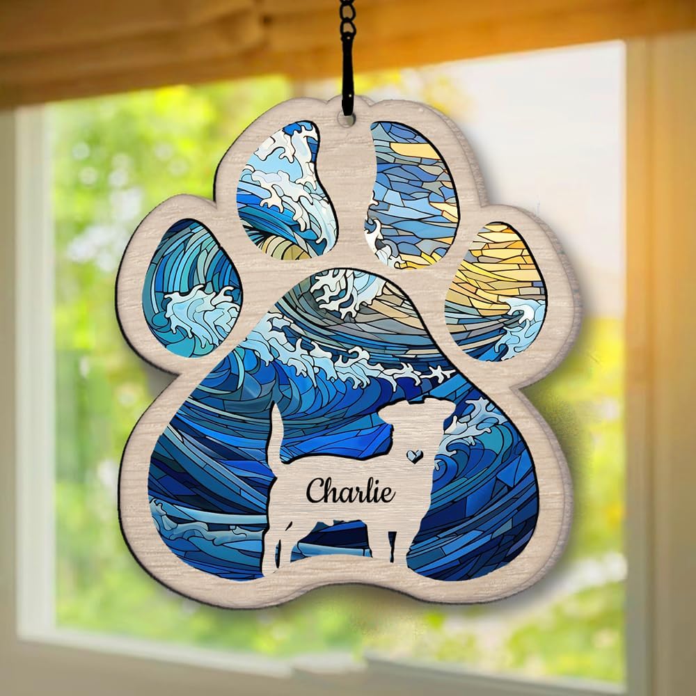 IZI POD Personalized Corgi Suncatcher Dog Memorial Gifts, Custom Corgi Ornament Christmas Tree, Pet Remembrance Gift, Loss of Dog Sympathy Gift, Pets Memorial Ornament, Pet Loss Suncatcher