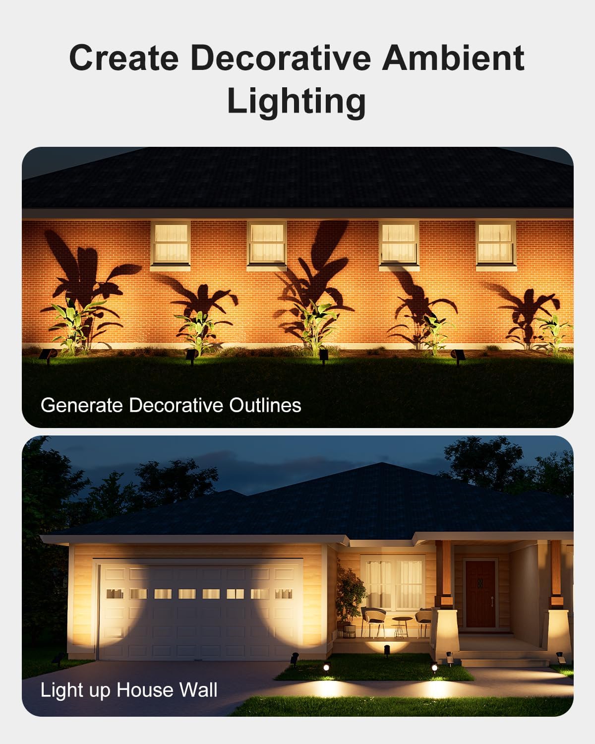 4 Pack Solar Spotlights Outdoor Waterproof for Tree, Statue, Flower, Mailbox, Bush, Wall, Bright LED Outside Landscape Flood Lights for Focus Uplighting Yard, Garden, Driveway, Walkway, House, Fence