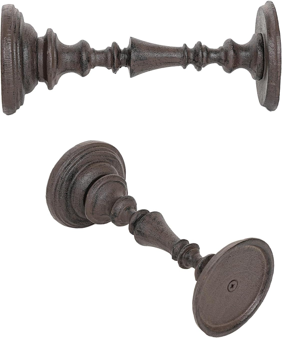 Sungmor Rustic Cast Iron Pillar Candle Holder, 9.6" Tall Vintage Candlestick Holders, Table Centerpiece Metal Candle Holder, Farmhouse Candle Stand for Fireplace Shelf Home Decor