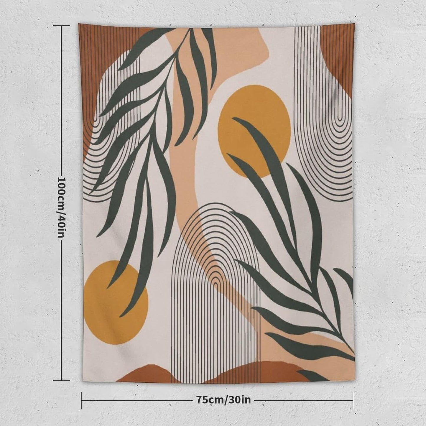 ICMOLYYENLO Boho Plant Aesthetic Tapestry, Abstract Medieval Arch Sun Home Aesthetic Wall Hanging For Bedroom Living Room Dormitory Tapestry 60x80 Inches