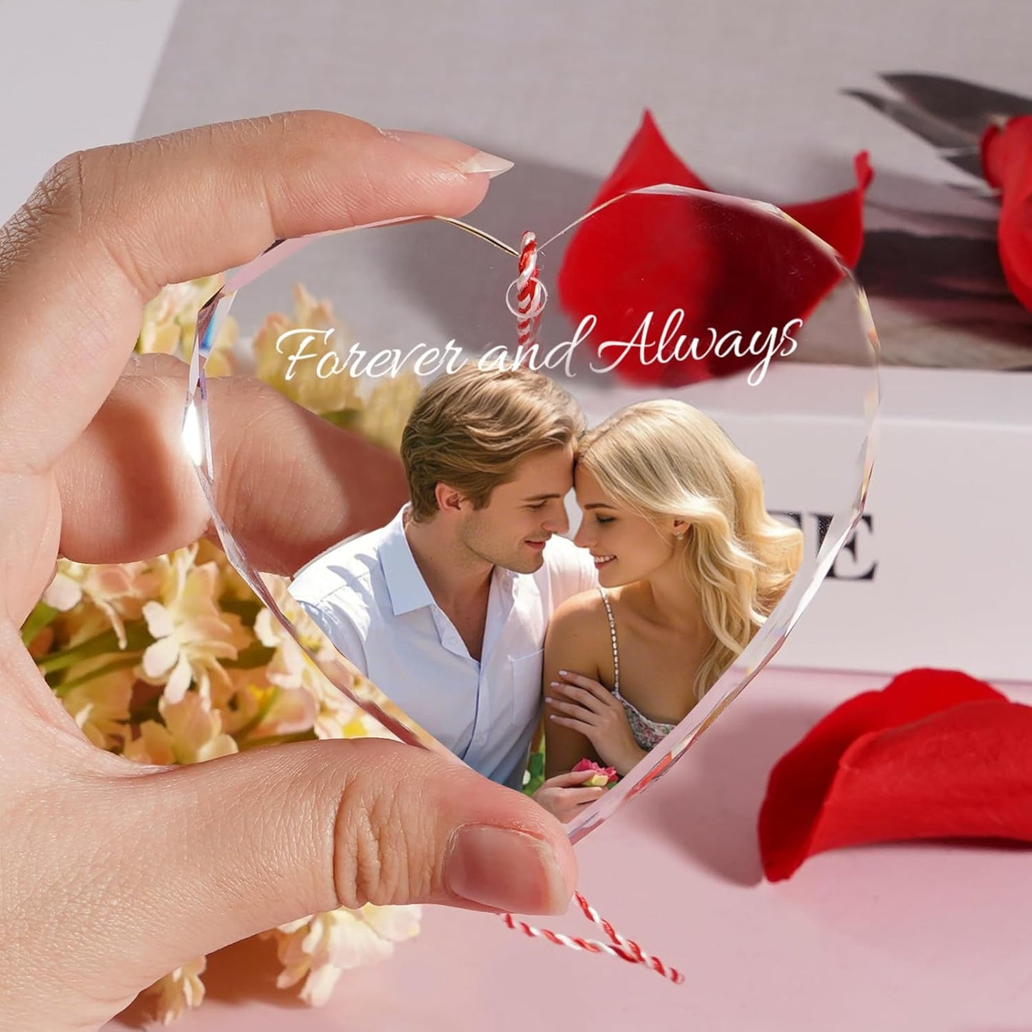 Bemaystar Personalized Crystal Ornaments,Personalized Gifts for Men Women,Customized Gifts for Boyfriend Husband