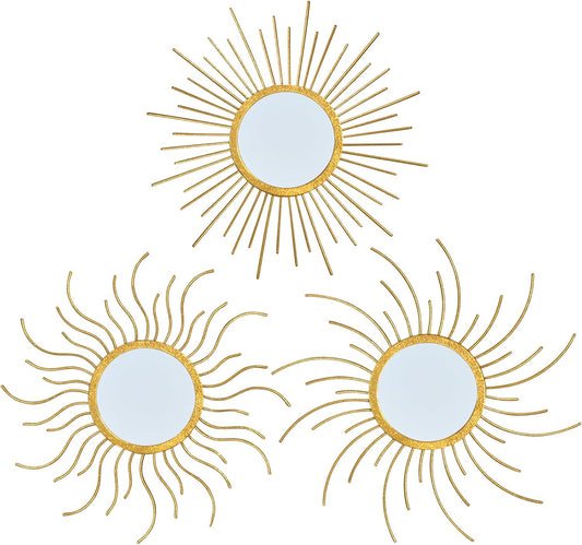 Mirror Decor Sunburst Mirrors Metal Sun Mirror Wall Decor Wall Mirror Home Decorative Wall Art for Living Room Bedroom Entryway